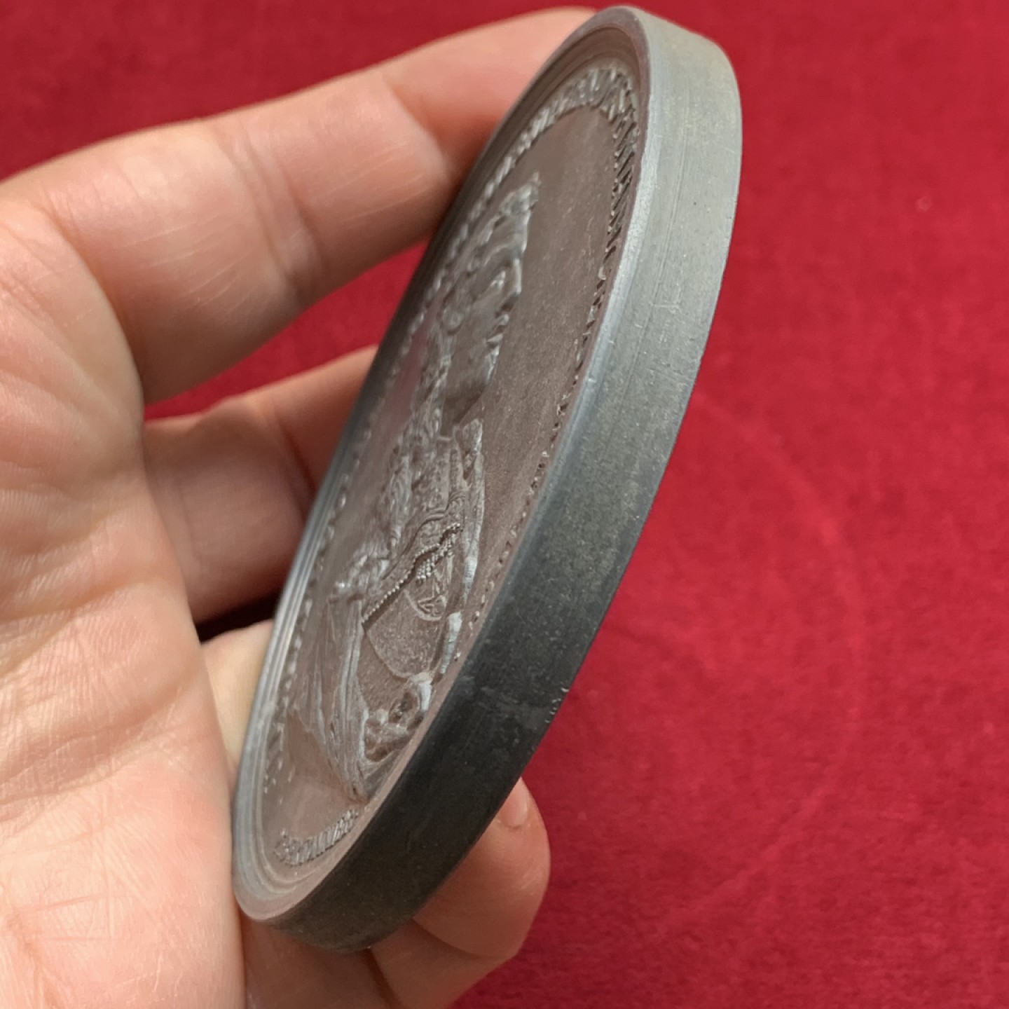 《竞宝斋》第159场-周日，周一 2场 (全场包邮) 法国 路易十四时期 国务大臣 巴蒂斯特·科尔伯特 纪念章 巨大 80.8mm 172克 应为近现代后铸 目测非金银铜材质