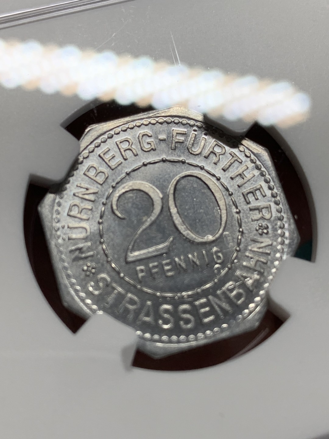 《竞宝斋》第159场-周日，周一 2场 (全场包邮) NGC-MS64 德国紧急状态时期纽伦堡币 1920年 景观不错