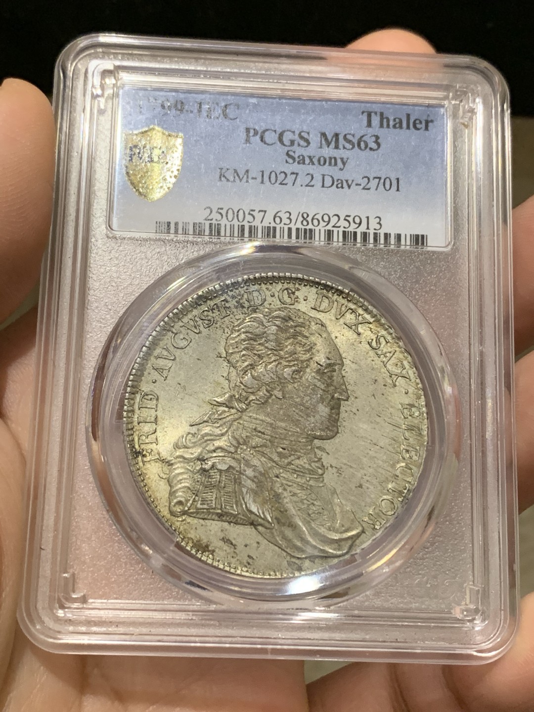 《竞宝斋》第159场-周日，周一 2场 (全场包邮) PCGS MS63 德国 1799 萨克森 泰勒 大银币，两百多年的ms银币，难得高分