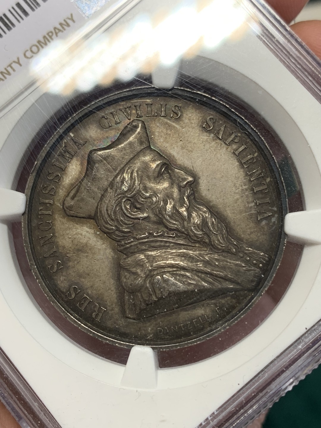 《竞宝斋》第159场-周日，周一 2场 (全场包邮) NGC-MS62 法国1851年 图卢兹圆形JETON 银制 百年老包浆 非常漂亮