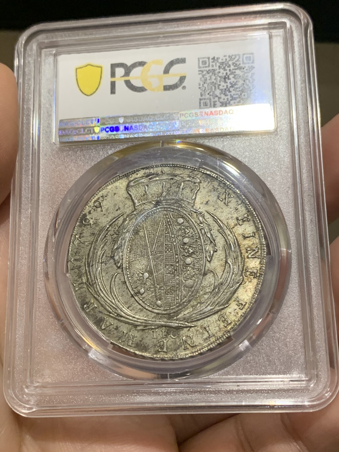《竞宝斋》第159场-周日，周一 2场 (全场包邮) PCGS MS63 德国 1799 萨克森 泰勒 大银币，两百多年的ms银币，难得高分