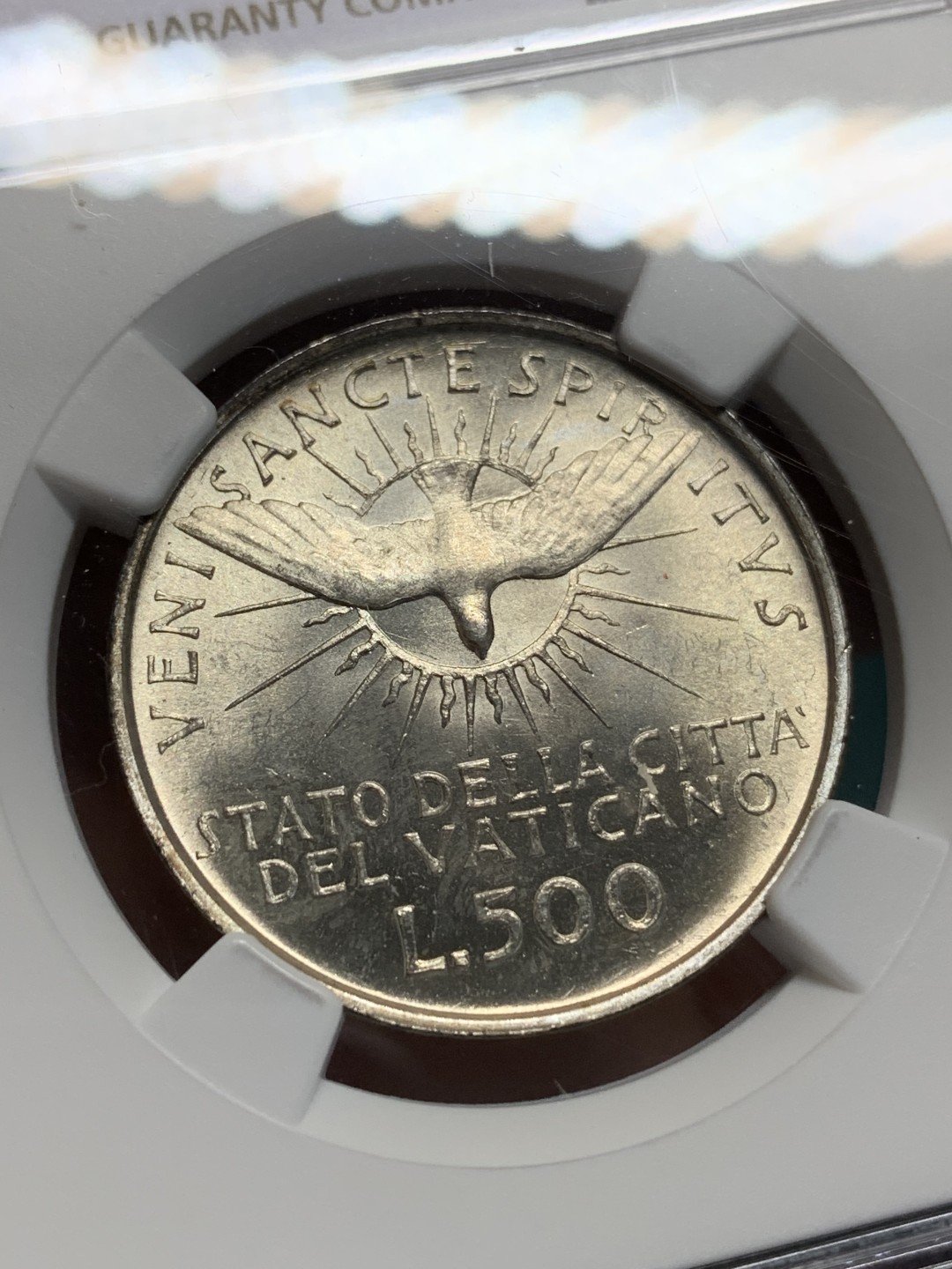 《竞宝斋》第159场-周日，周一 2场 (全场包邮) NGC-MS64，梵蒂冈1963年缺位 白光炫目 上手看更惊艳