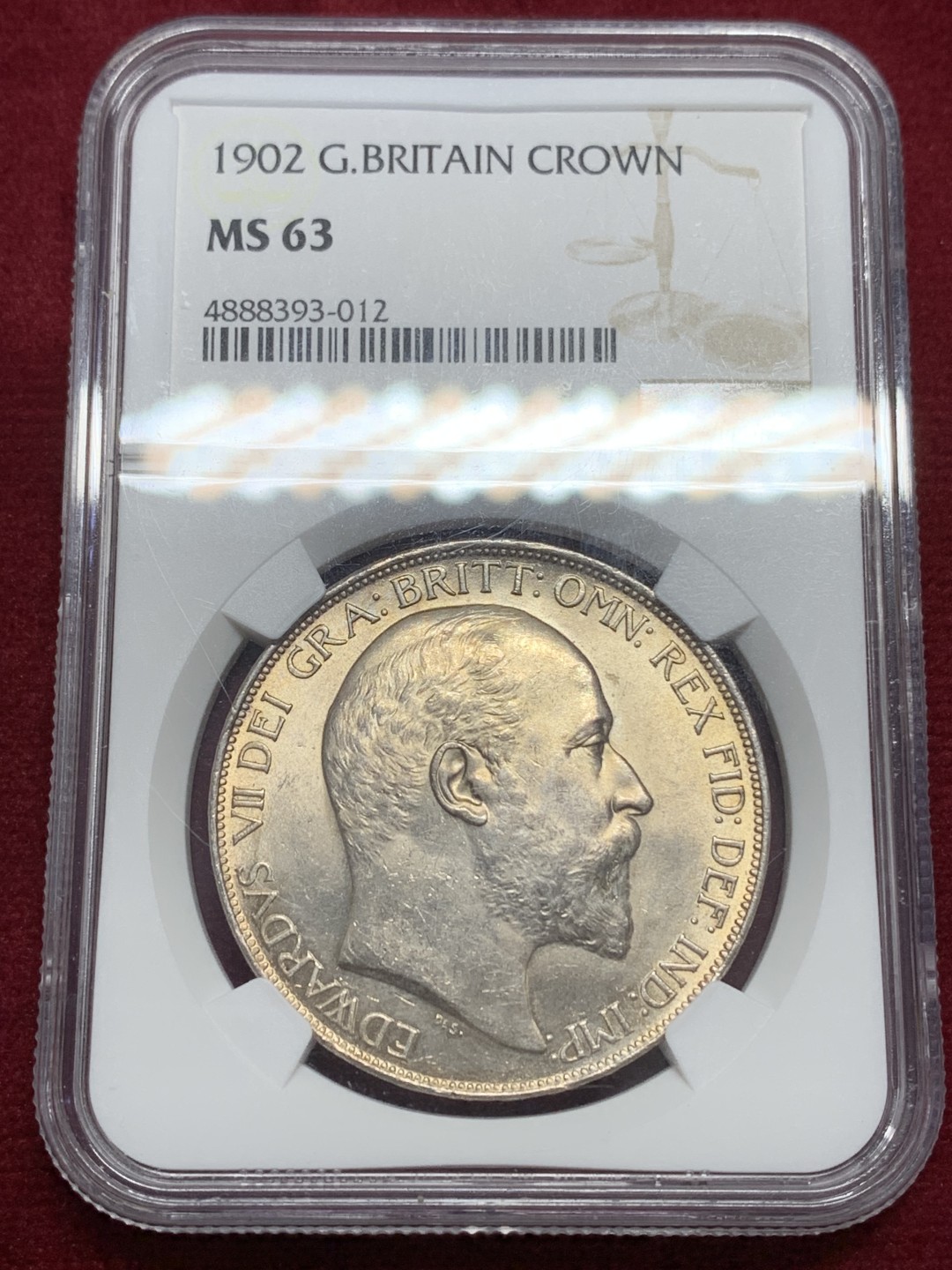 《竞宝斋》第159场-周日，周一 2场 (全场包邮) NGC-MS63  英国1902年 爱七马剑 真正的金彩 普制比精制要少的多 63分里的战斗机