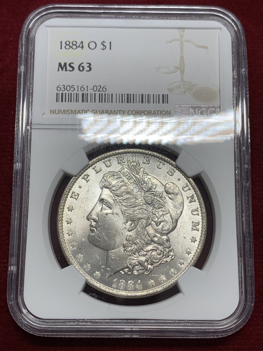 《竞宝斋》第159场-周日，周一 2场 (全场包邮) NGC-MS63 美国 1884年 摩根大银币 原光好品 经典品种