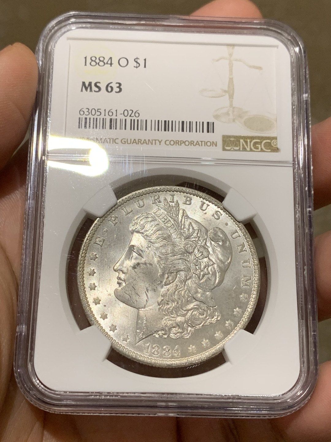 《竞宝斋》第159场-周日，周一 2场 (全场包邮) NGC-MS63 美国 1884年 摩根大银币 原光好品 经典品种