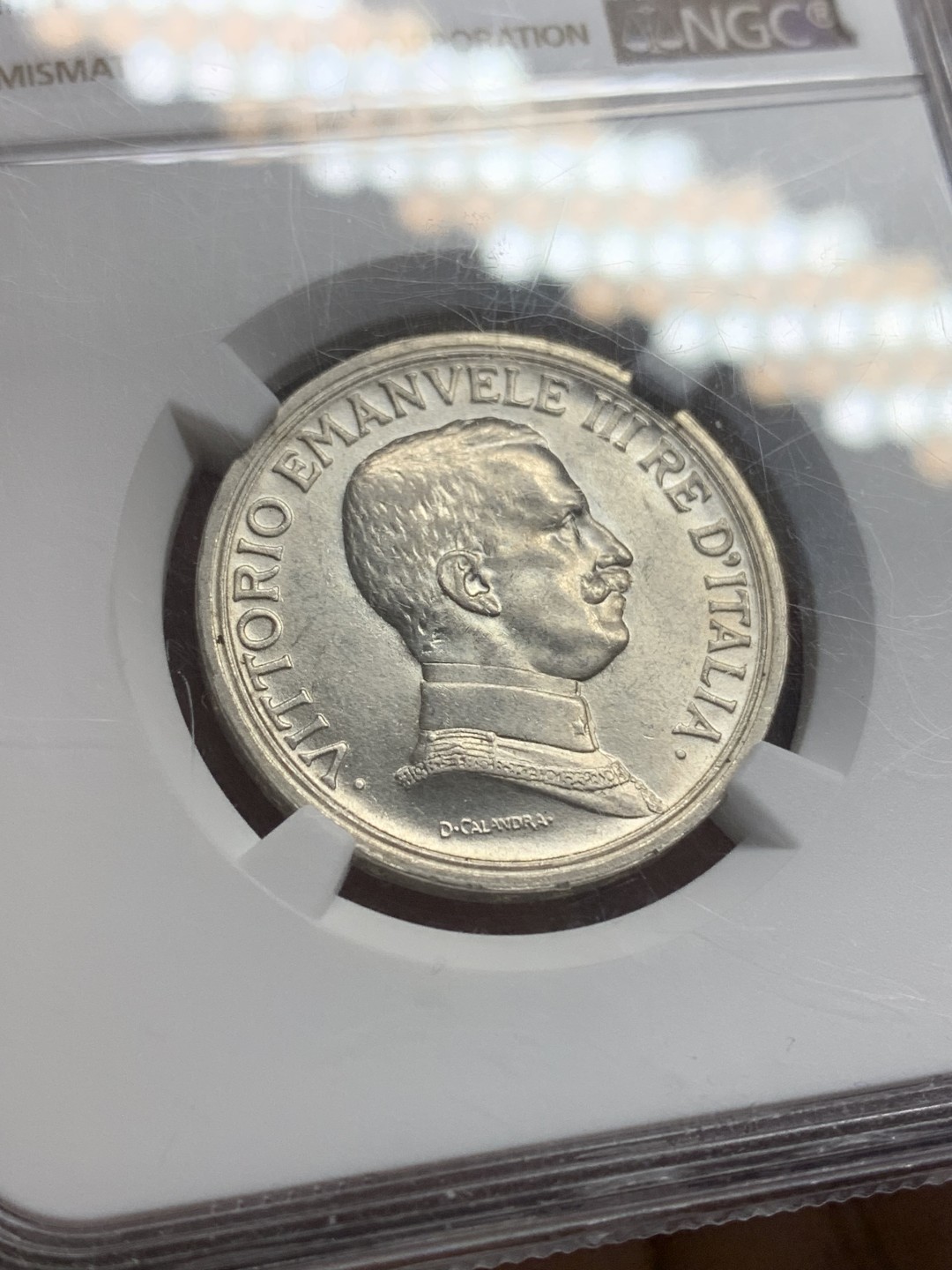 《竞宝斋》第159场-周日，周一 2场 (全场包邮) NGC-MS62 意大利 1916年 2里拉 银币 意系热门品种 经典四马拉车 略有低评