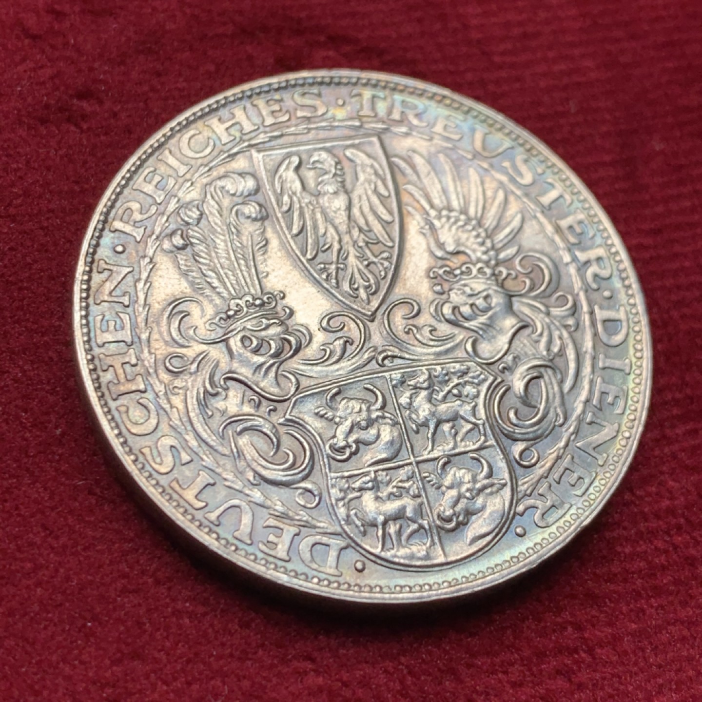 《竞宝斋》第159场-周日，周一 2场 (全场包邮) 1927D 德国 兴登堡80寿辰 卡尔歌茨作品 经典 5马克币型章