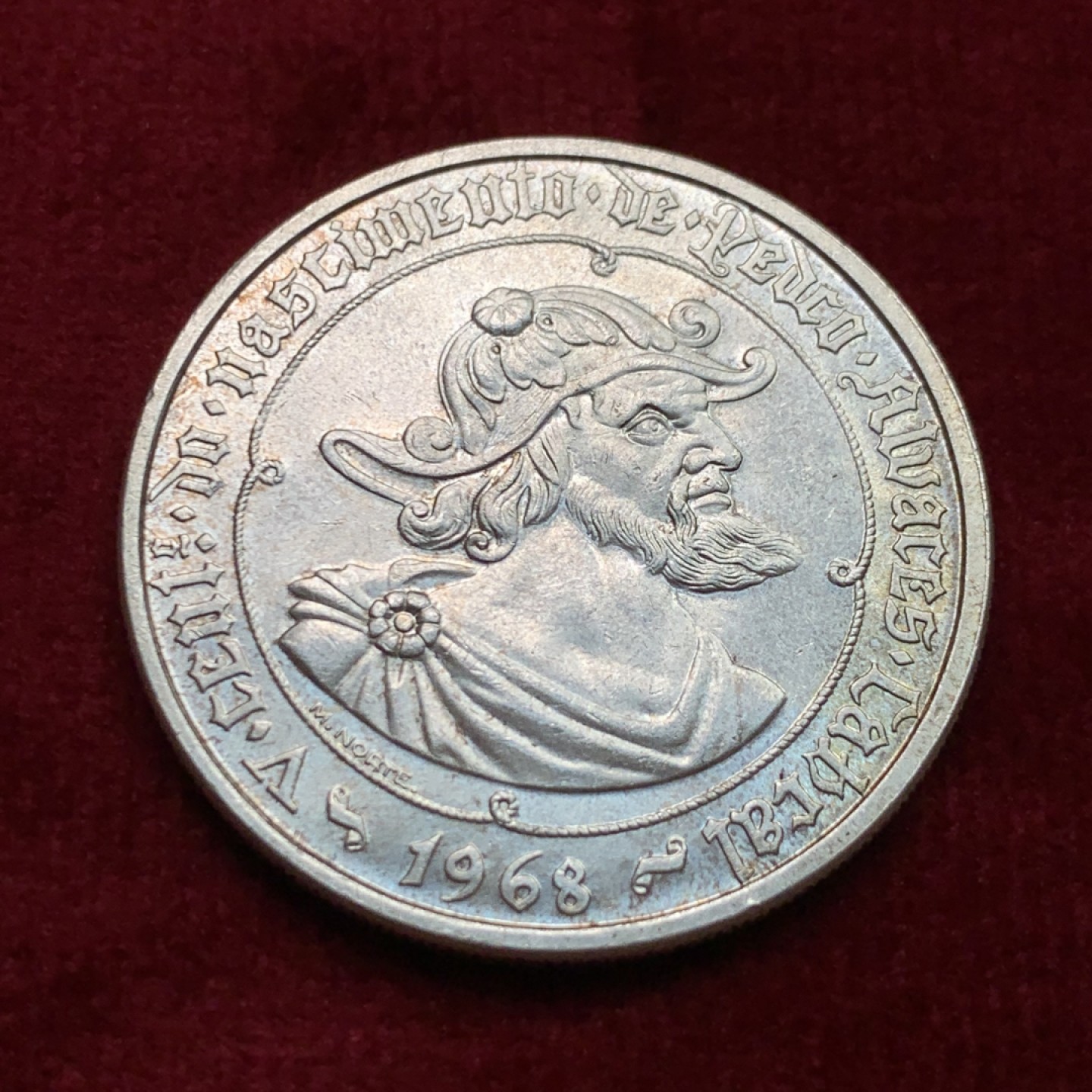 《竞宝斋》第159场-周日，周一 2场 (全场包邮) 1968年葡萄牙银币50E，未流通品，状态好