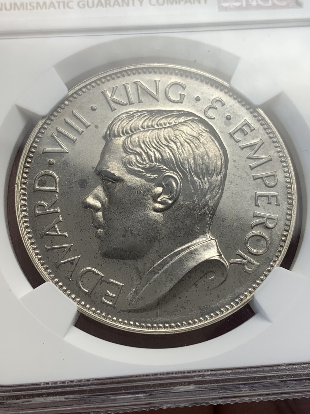 《竞宝斋》第159场-周日，周一 2场 (全场包邮) NGC-PF65 锡兰1936 大象1克朗大银币 少见品种