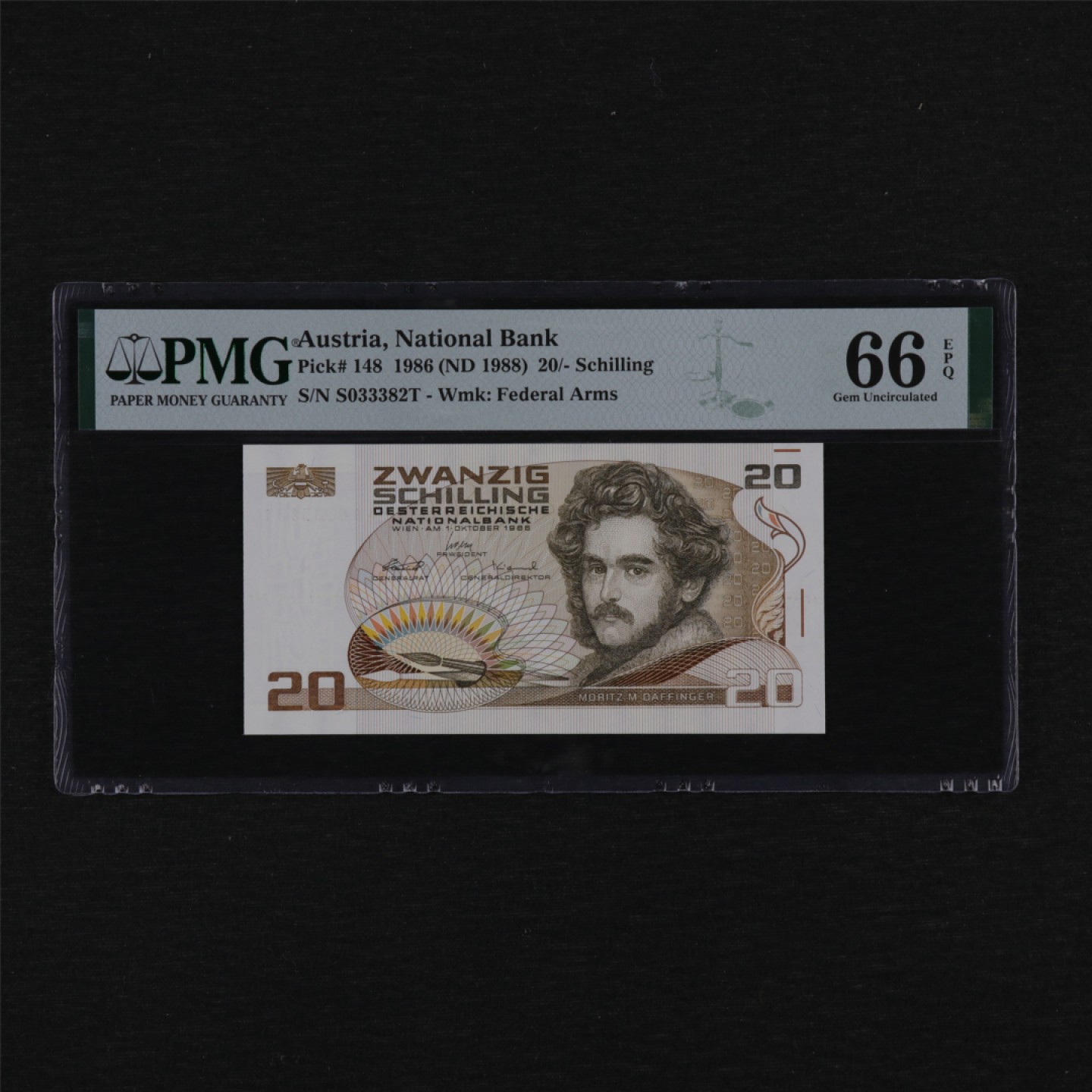 【亘邦集藏】第157期拍卖 1986年 奥地利20先令 PMG 66EPQ S033382