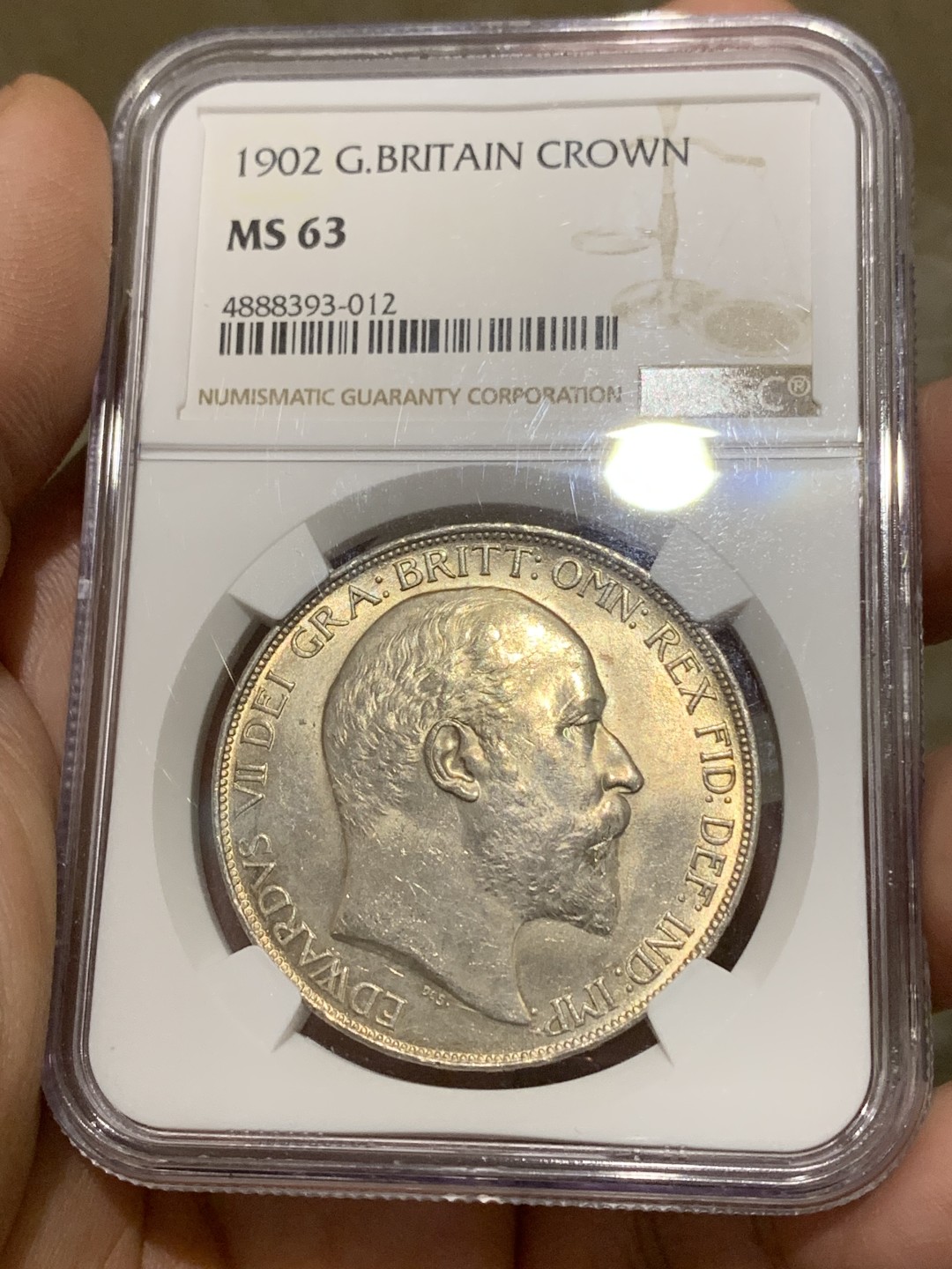 《竞宝斋》第159场-周日，周一 2场 (全场包邮) NGC-MS63  英国1902年 爱七马剑 真正的金彩 普制比精制要少的多 63分里的战斗机