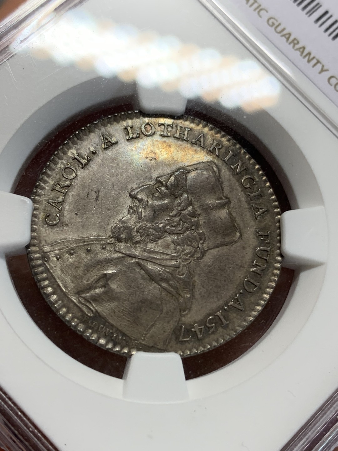 《竞宝斋》第159场-周日，周一 2场 (全场包邮) NGC-MS62 法国1756年 兰斯大学JETON 顶级品相 百年老包浆