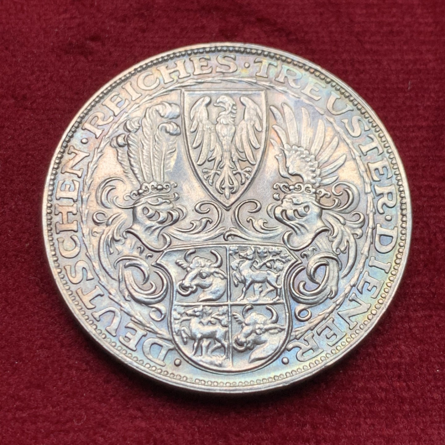 《竞宝斋》第159场-周日，周一 2场 (全场包邮) 1927D 德国 兴登堡80寿辰 卡尔歌茨作品 经典 5马克币型章