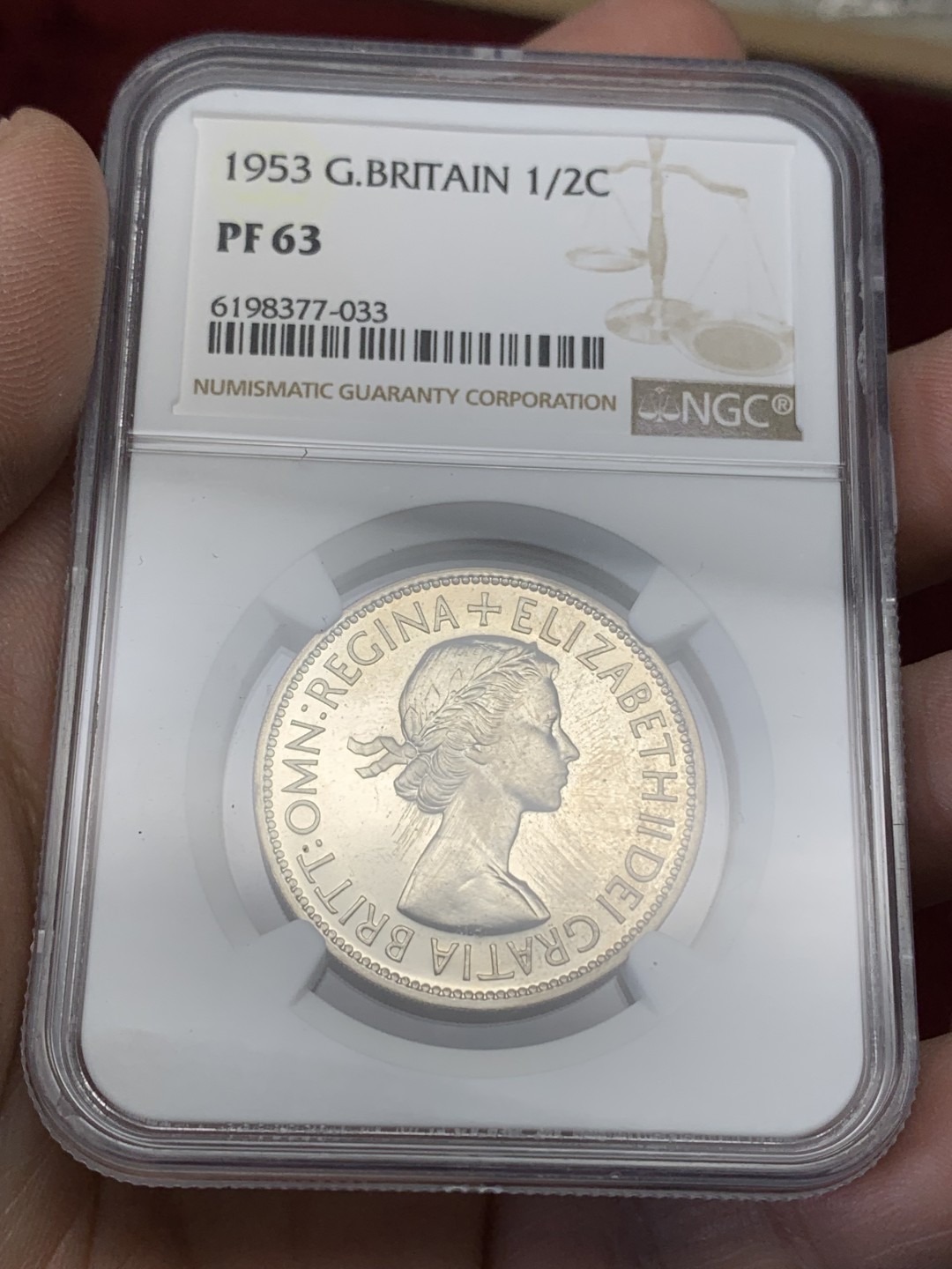 《竞宝斋》第159场-周日，周一 2场 (全场包邮) NGC-PF63 1953年英国伊丽莎白二世加冕首年精制半克朗