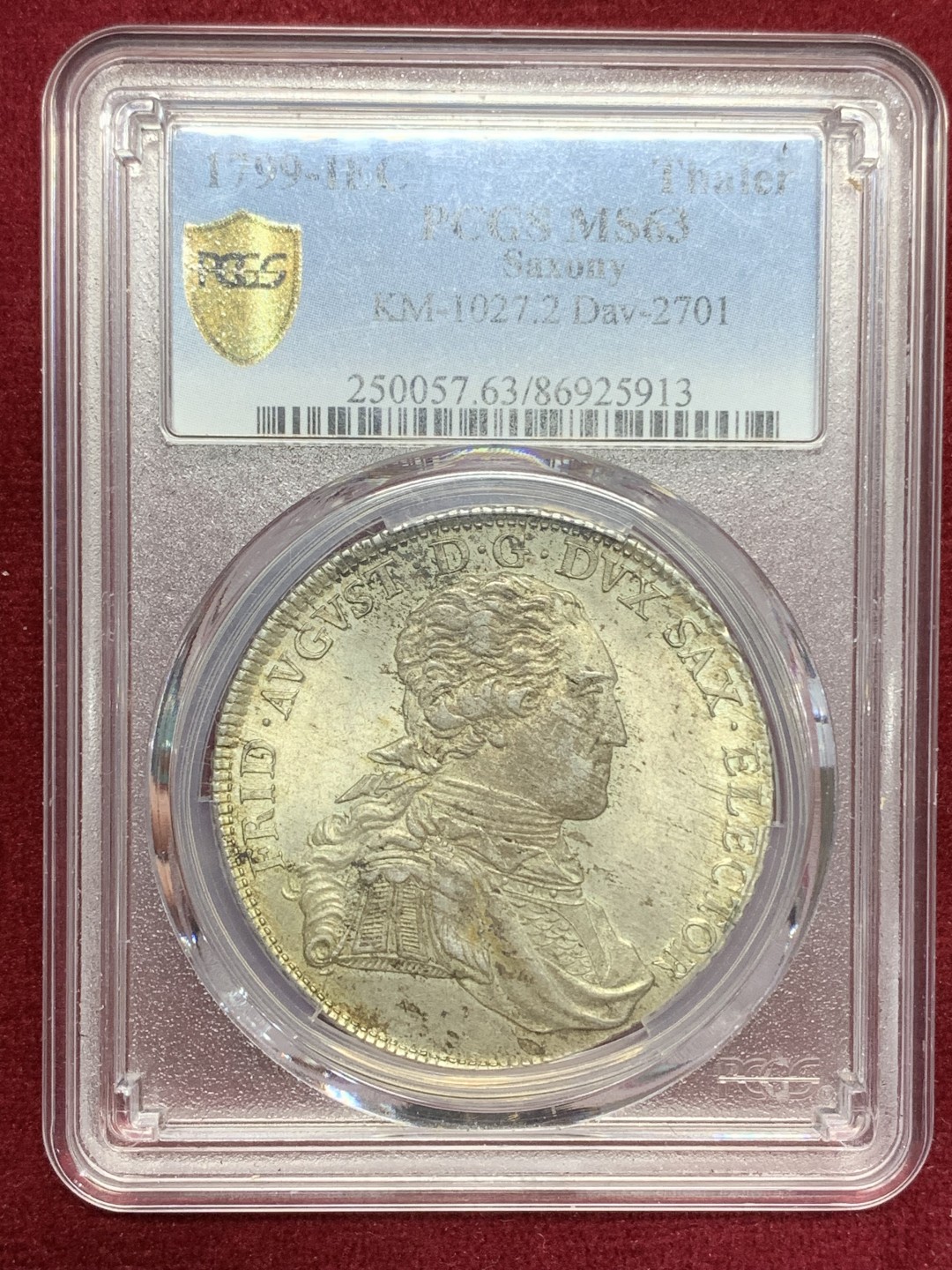 《竞宝斋》第159场-周日，周一 2场 (全场包邮) PCGS MS63 德国 1799 萨克森 泰勒 大银币，两百多年的ms银币，难得高分