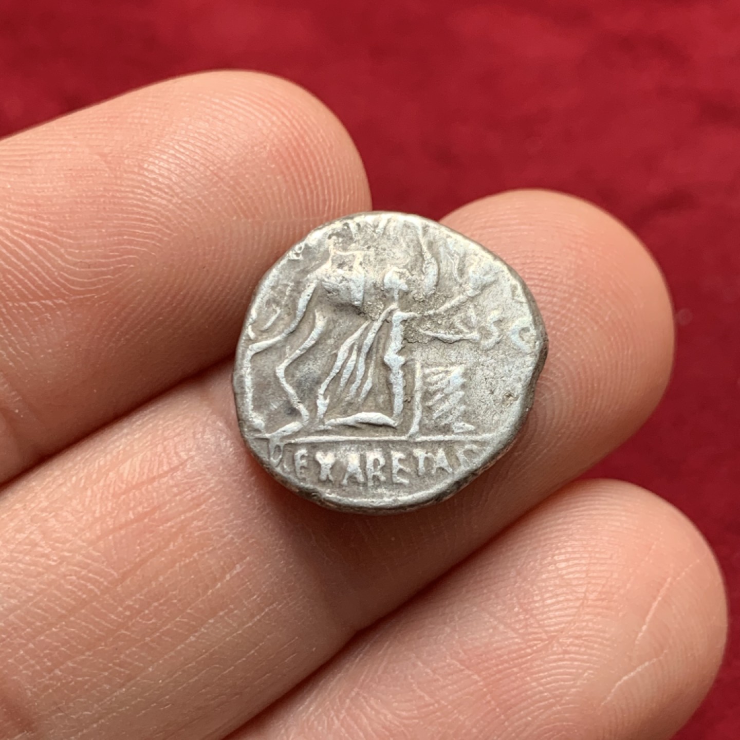 《竞宝斋》第159场-周日，周一 2场 (全场包邮) 公元前58年 古罗马共和国 征服纳巴泰纪念1狄娜里银币 正面使者献上礼物骆驼 背面女神驾驶战车