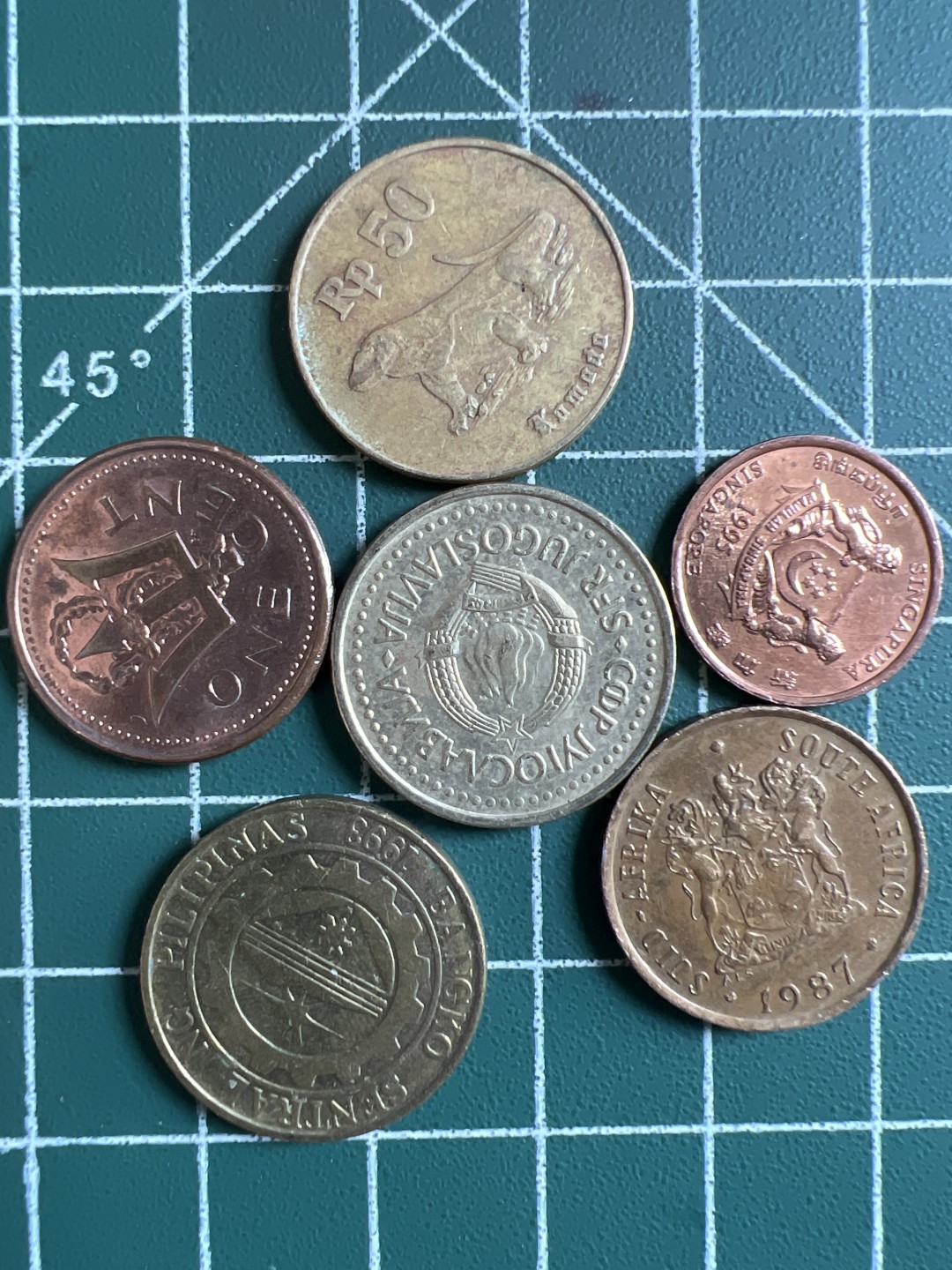 泡泡堂第296期  世界硬币 （无押金，捡漏，全场20包邮，偏远地区除外，接收代拍业务） 铜币六枚