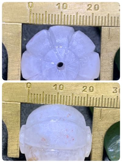 精美亚光满冰飘战国红玛瑙手工雕刻南瓜灯笼珠一颗！ 精美亚光满冰飘战国红玛瑙手工雕刻南瓜灯笼珠一颗！