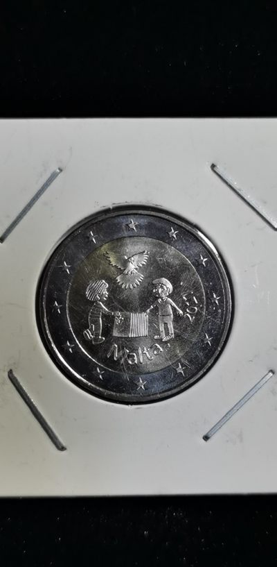 2欧普质币，2欧普质纪念币 - 团结与和平（马耳他）