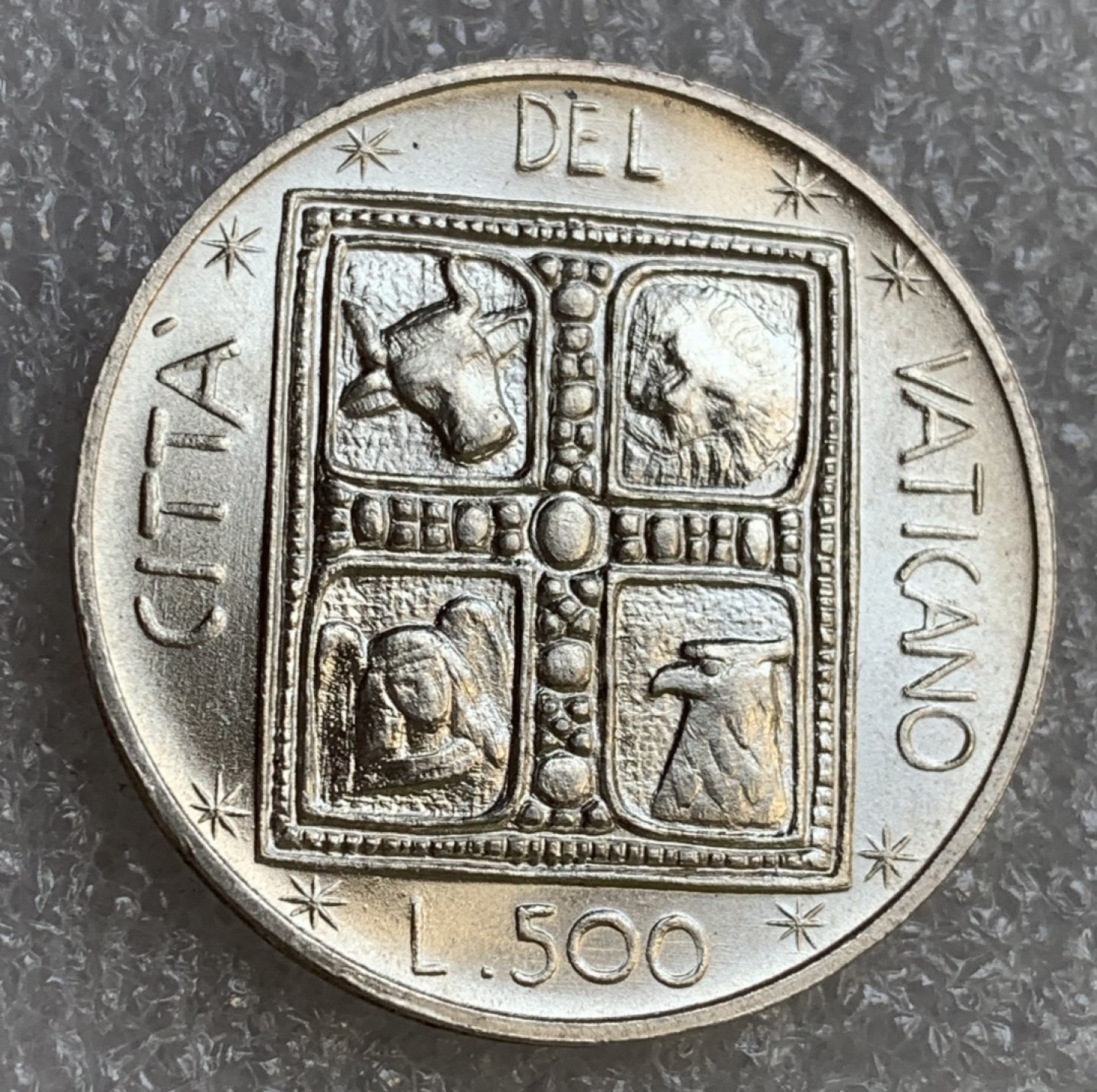 瓶子🏺第89期拍卖会 梵蒂冈1977年500里拉银币 原光bu品