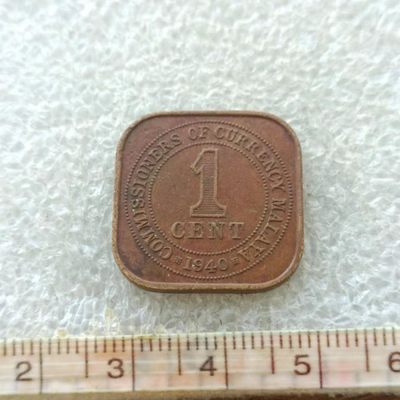 【淘币小摊】第九十八拍  散币币场 本周四连拍 周三至周六  满百包邮 - 马来亚1940年乔治六世方形一分铜币大版