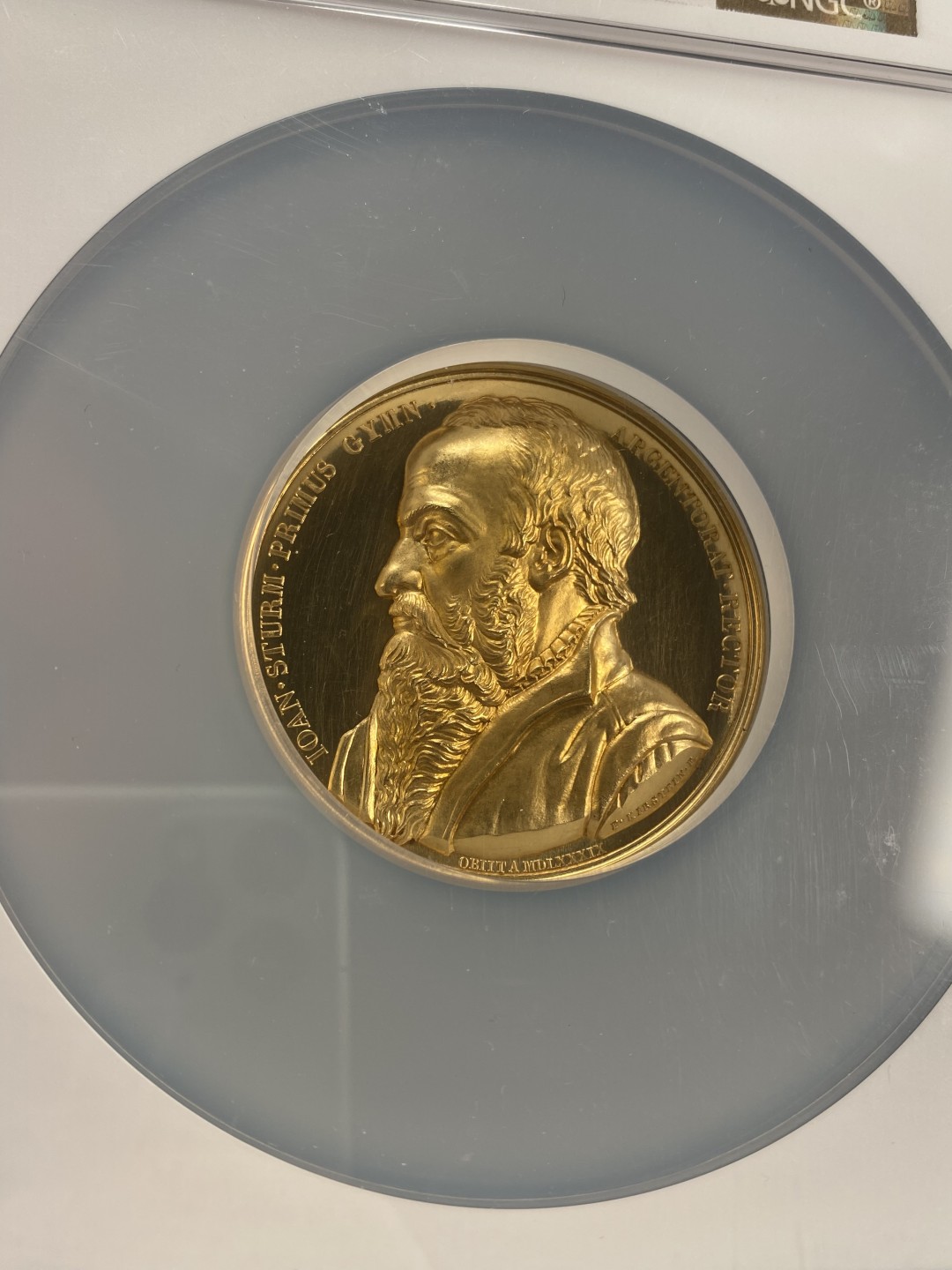 万国钱币拍卖第007期（慕尼黑第二夜） NGC MS64 1838年法国斯特拉斯堡奥运健儿镀金纪念大铜章 47MM