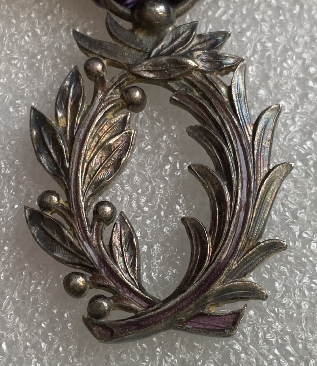 瓶子🏺第89期拍卖会 法国学士棕榈银奖章 好品珐琅无损 12.3克