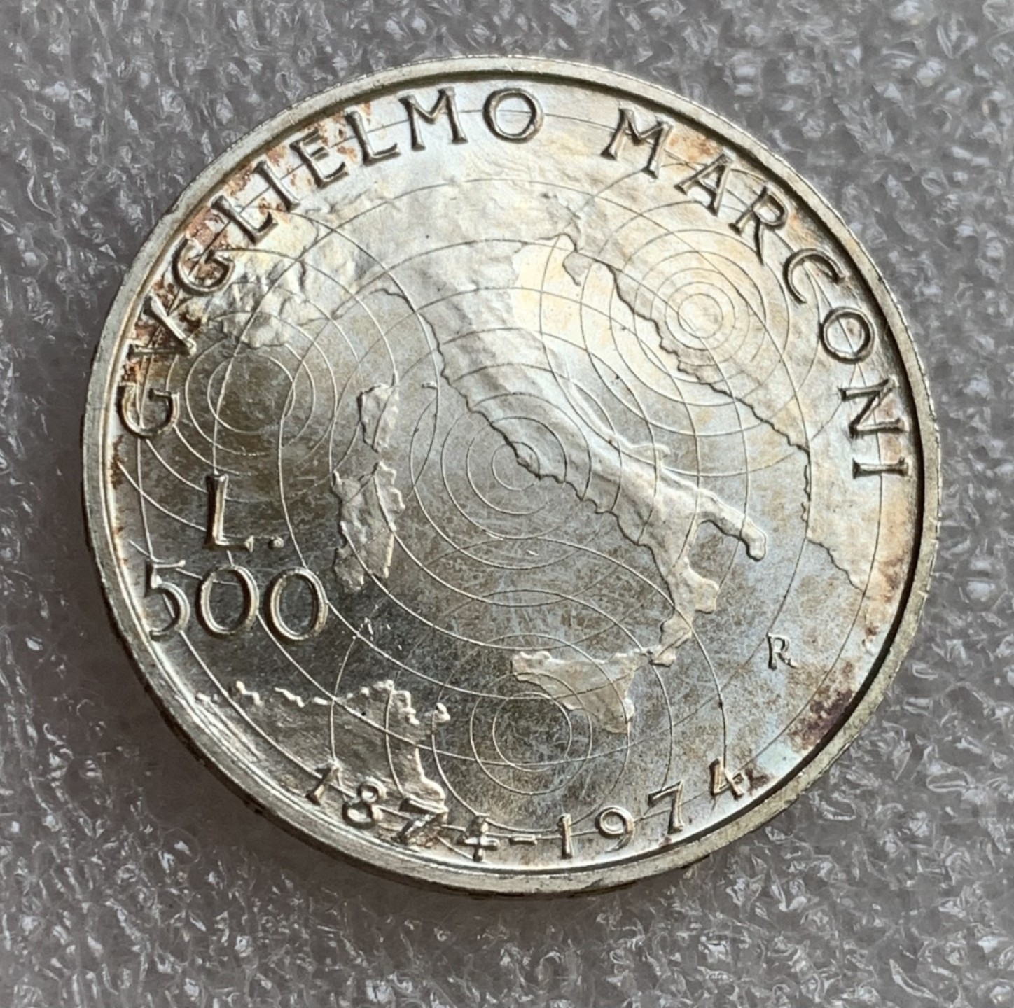 瓶子🏺第89期拍卖会 意大利1974年500里拉纪念银币 马可尼诞辰百年纪念