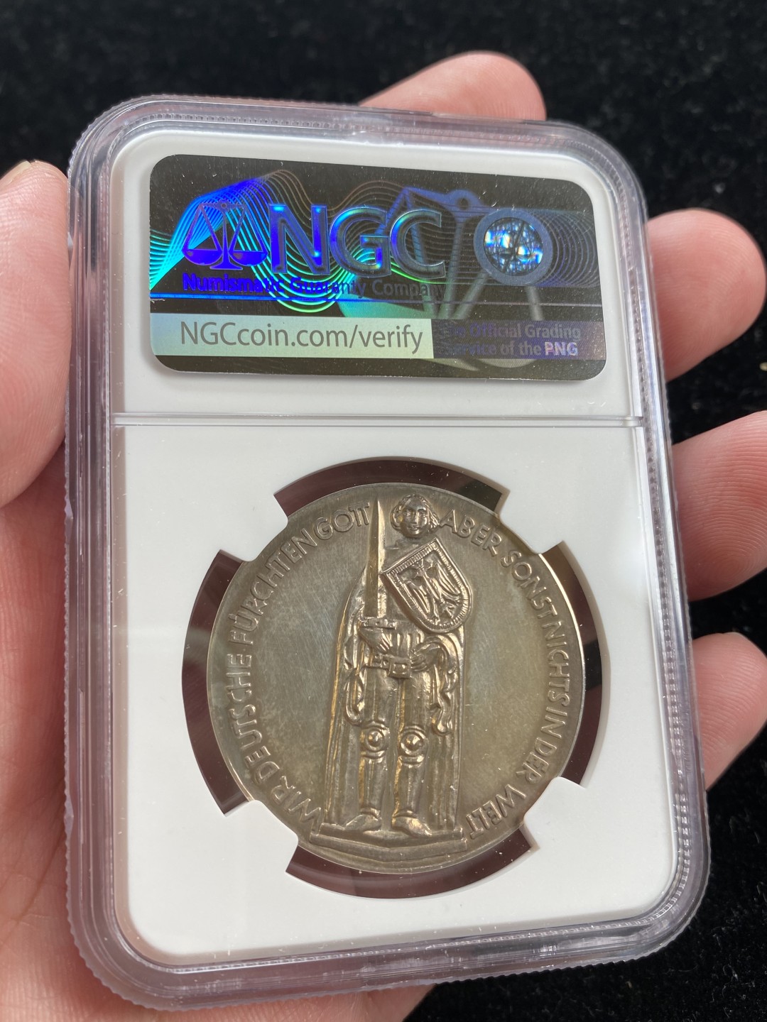 万国钱币拍卖第007期（慕尼黑第二夜） NGC MS61 1928年德国俾斯麦逝世30周年纪念银章，背面圣罗兰寓意宰相对帝国的忠贞不渝