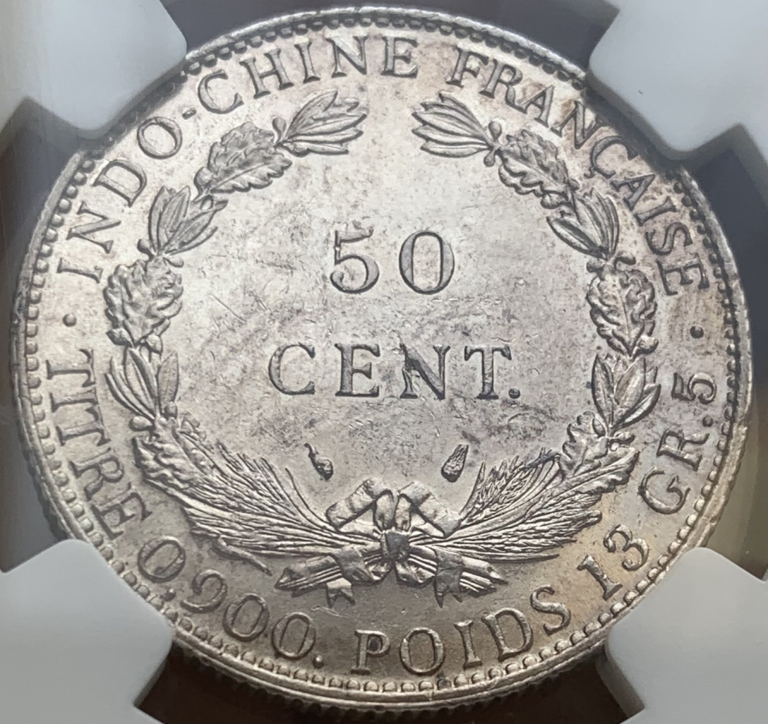 瓶子🏺第89期拍卖会 法属印支1936年50分坐洋银币NGC MS62