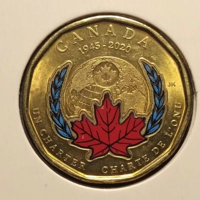 0起1加-纯粹捡漏拍-188【苏维埃的波澜壮阔】苏联纪念币+散币场 - 加拿大2020年1元联合国宪章发布75周年彩色纪念币