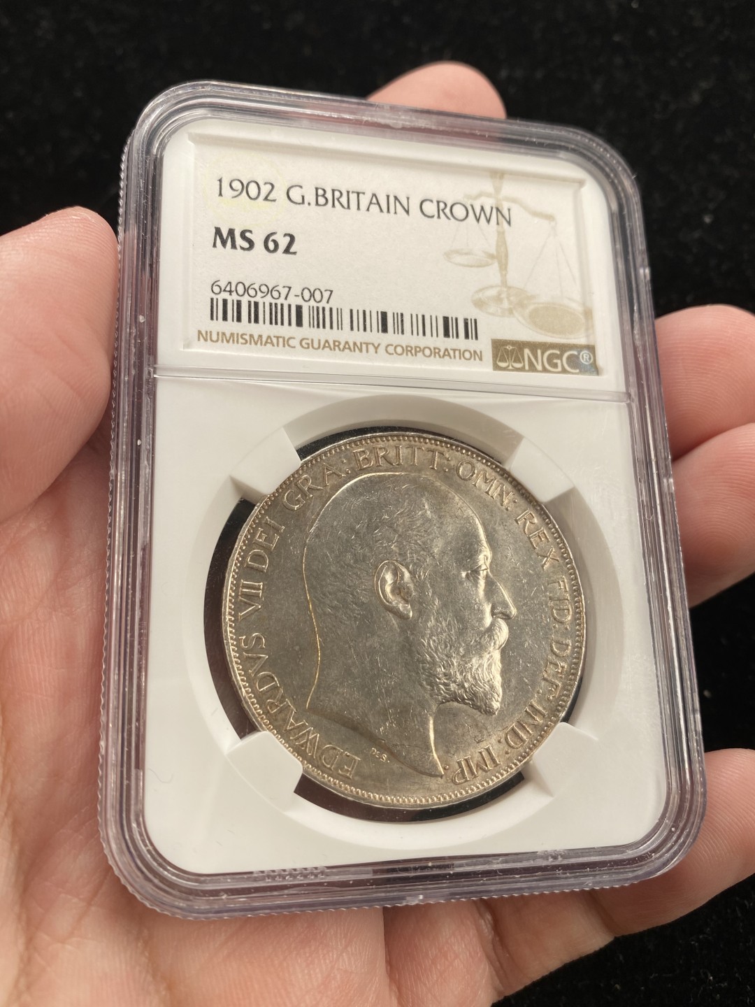 万国钱币拍卖第007期（慕尼黑第二夜） NGC-MS62 英国1902爱七马剑，普制发行量仅256000枚，好品数量少于精制，整体状态不输63。