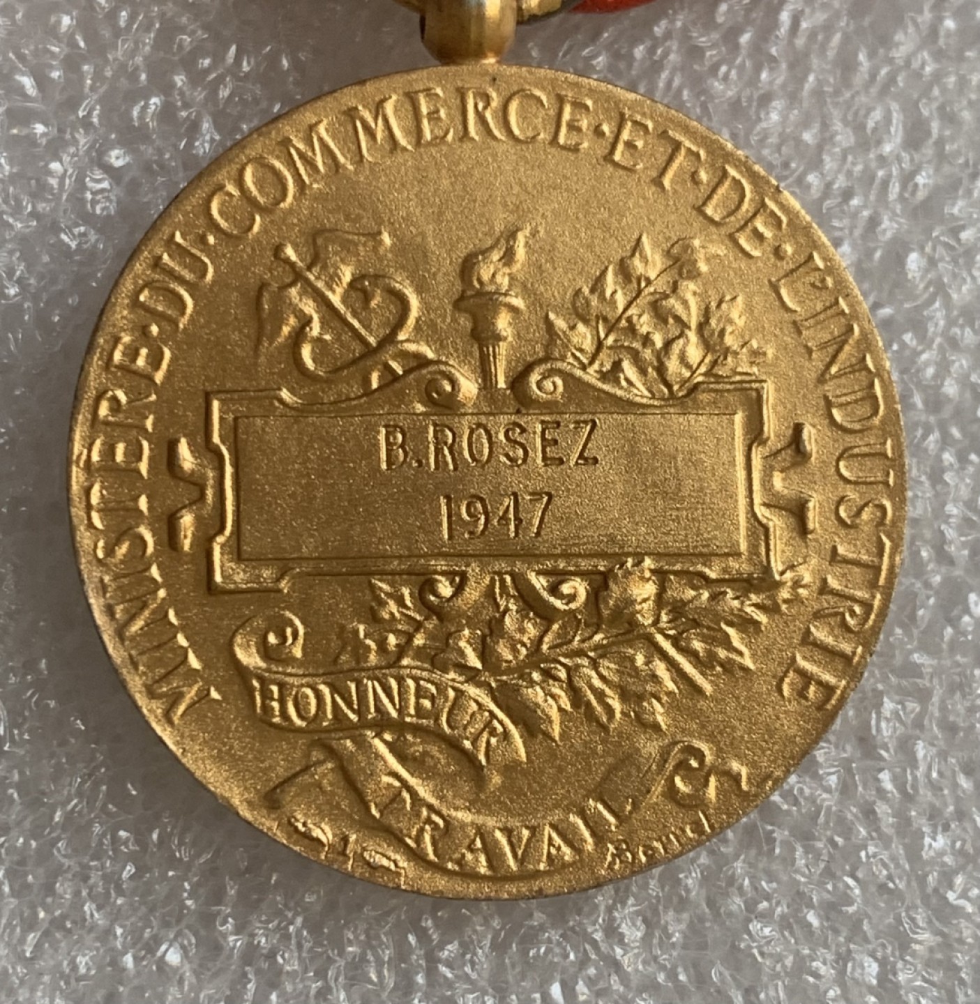 瓶子🏺第89期拍卖会 法国劳动镀金银奖章 丰饶角银标15克