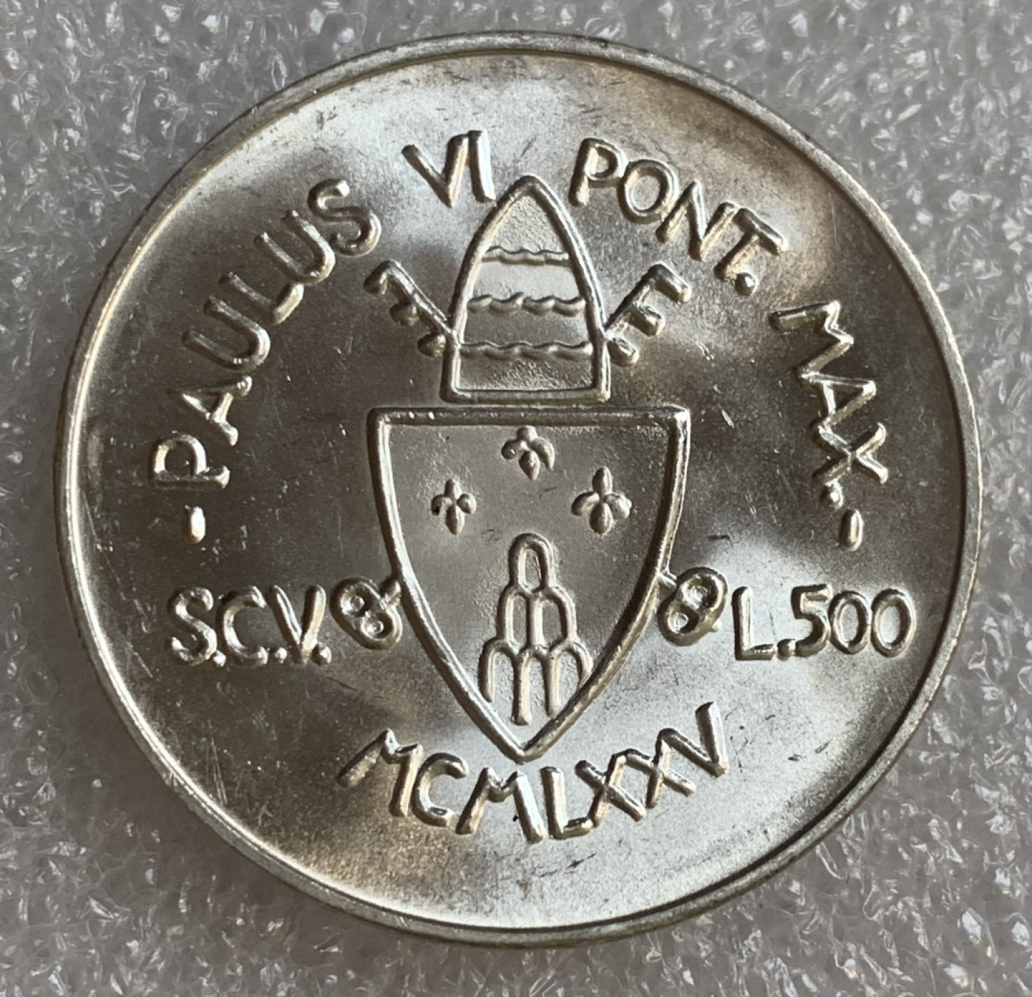 瓶子🏺第89期拍卖会 梵蒂冈1975年500里拉银币 29毫米