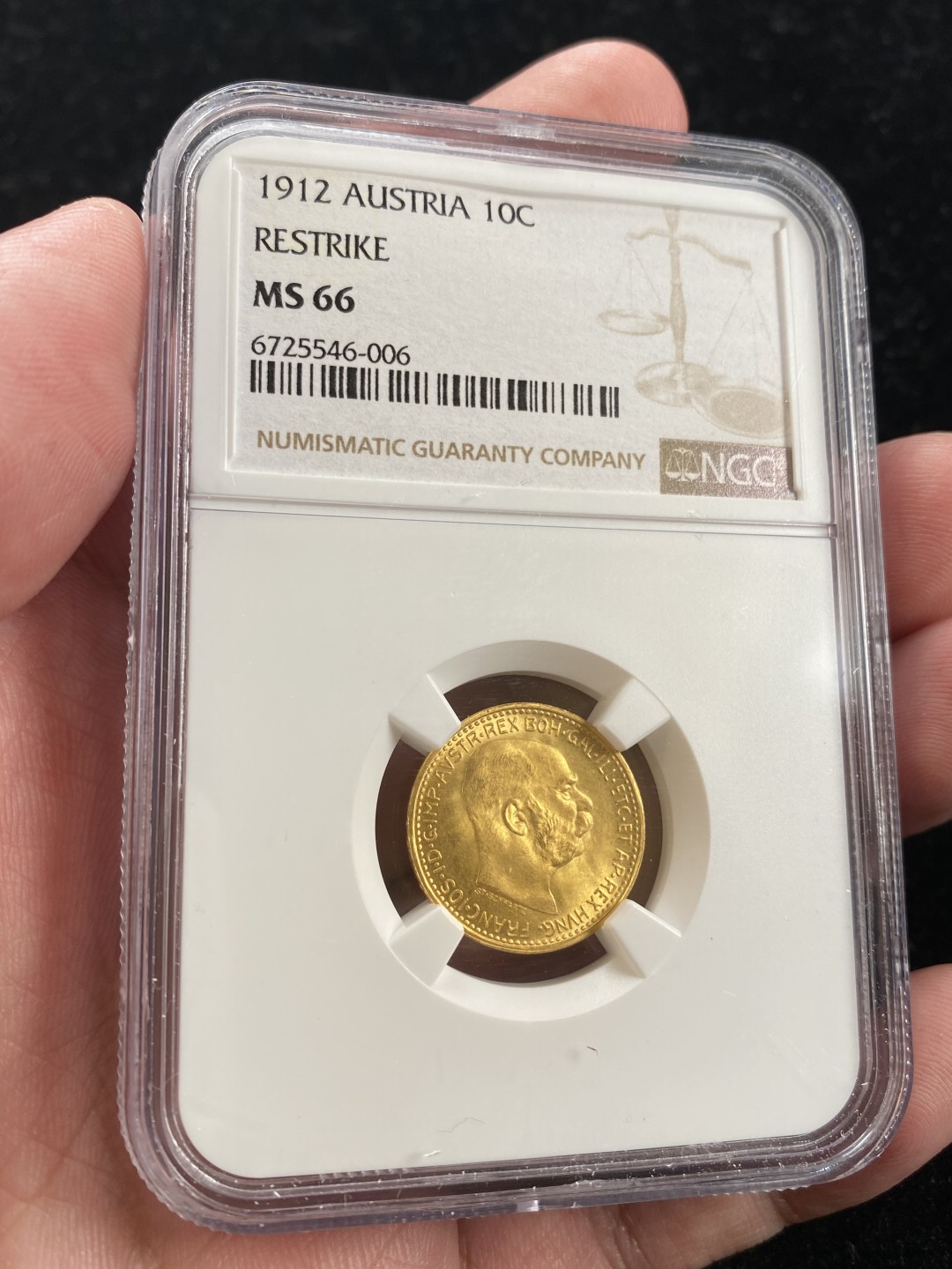 万国钱币拍卖第007期（慕尼黑第二夜） NGC-MS66 奥地利后铸10克朗金币，3.39g，900金，完美品相。