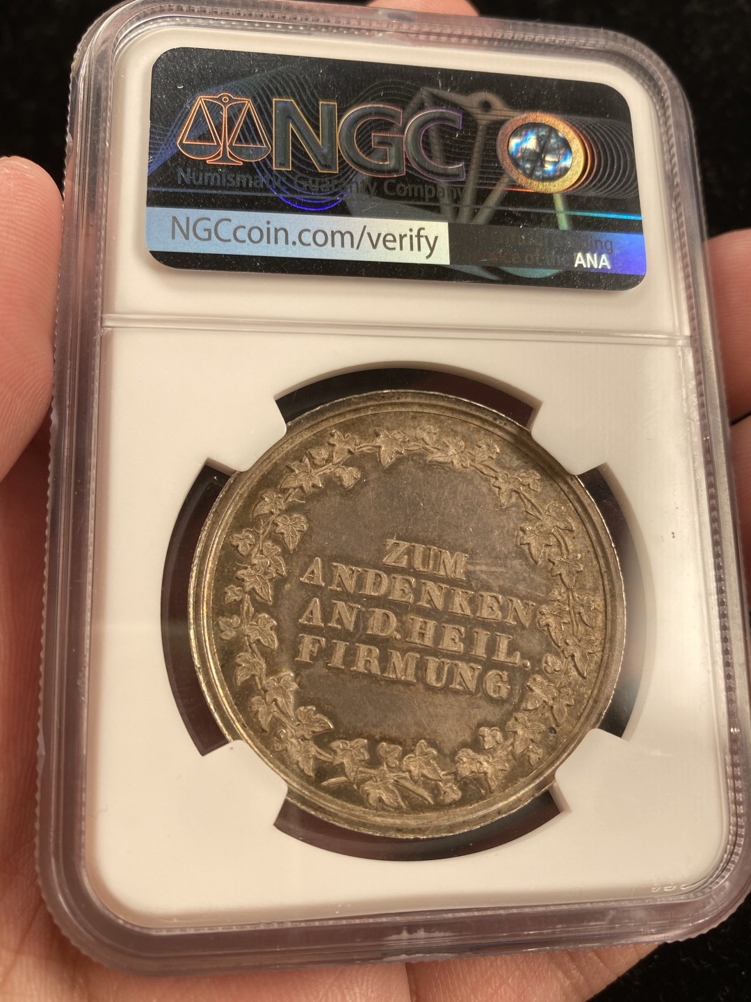 万国钱币拍卖第007期（慕尼黑第二夜） NGC MS62 1850年德国新教坚信礼纪念银章