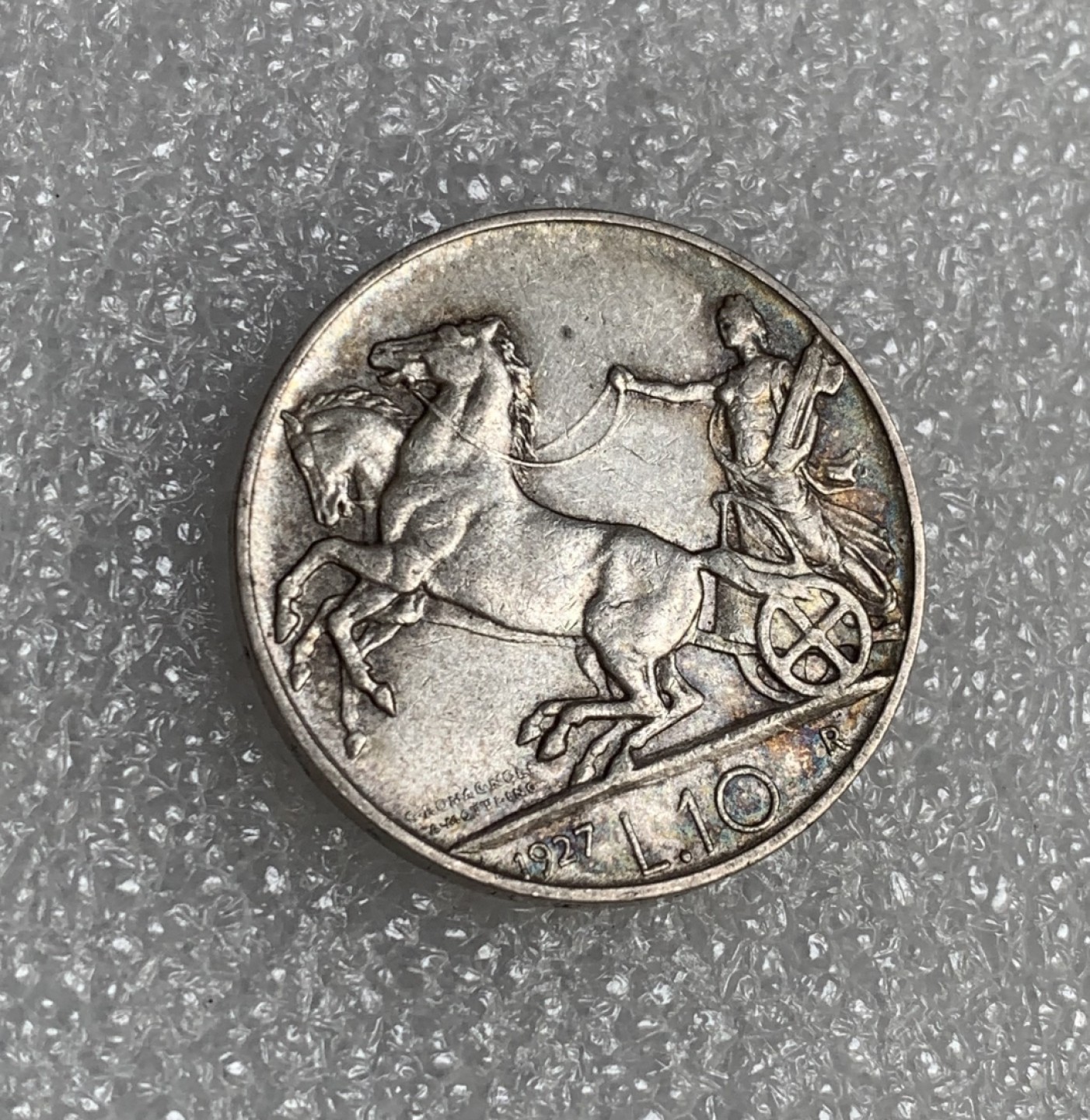 瓶子🏺第89期拍卖会 意大利1927年马拉车10里拉银币