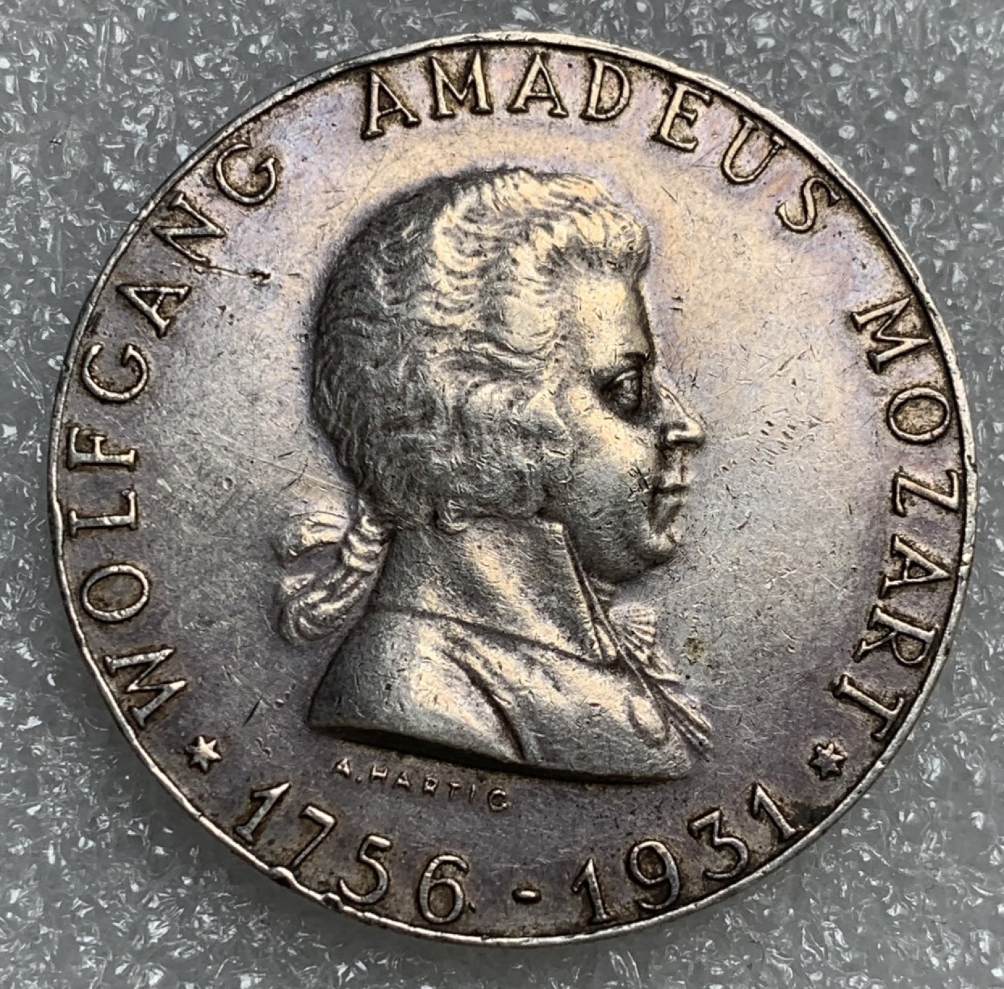 瓶子🏺第89期拍卖会 奥地利1931年莫扎特纪念银章 类精制  36毫米 20克