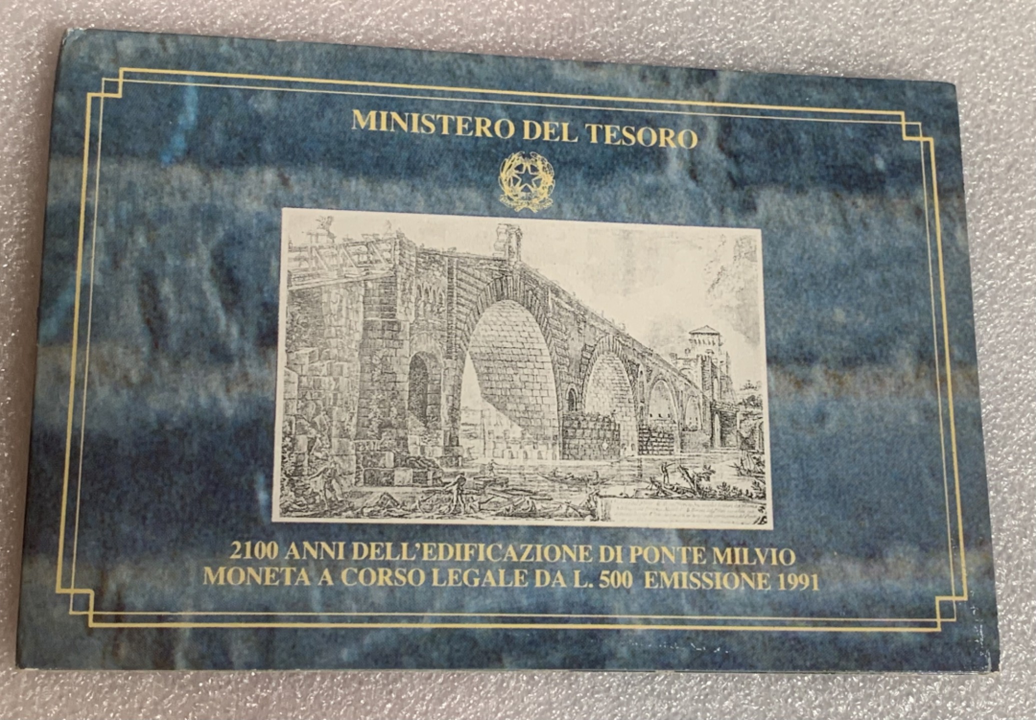 瓶子🏺第89期拍卖会 获奖意大利1991年米尔维奥桥纪念银币  原卡封