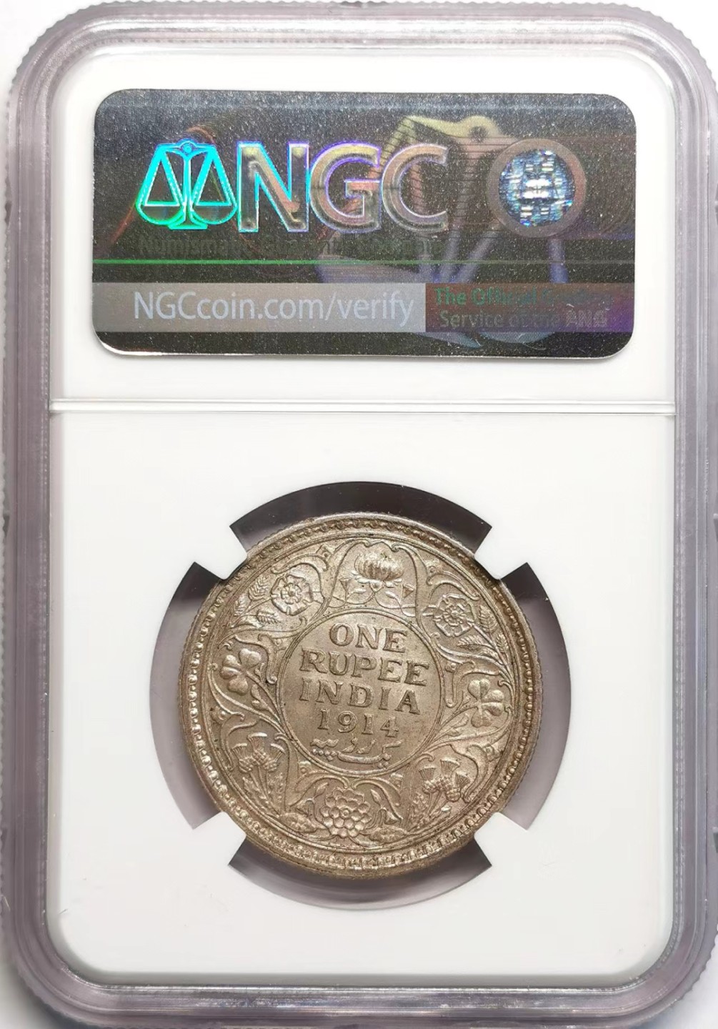 凡希社世界钱币微拍第二百三十七期 1914C英属印度乔五卢比NGC-MS63