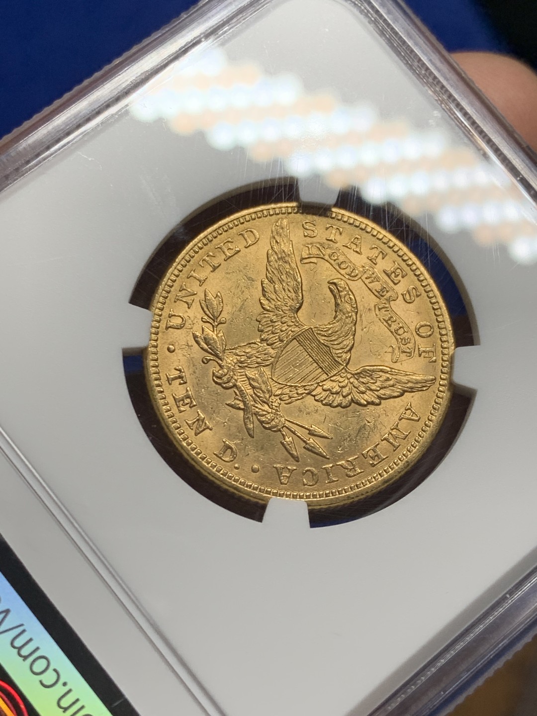 欢迎参加《竞宝斋》五一特拍-第161场-周日，周一 2场 NGC-MS61 美国1881年 自由女神10元金币 算是比较靠前的年份 能上MS的都难得