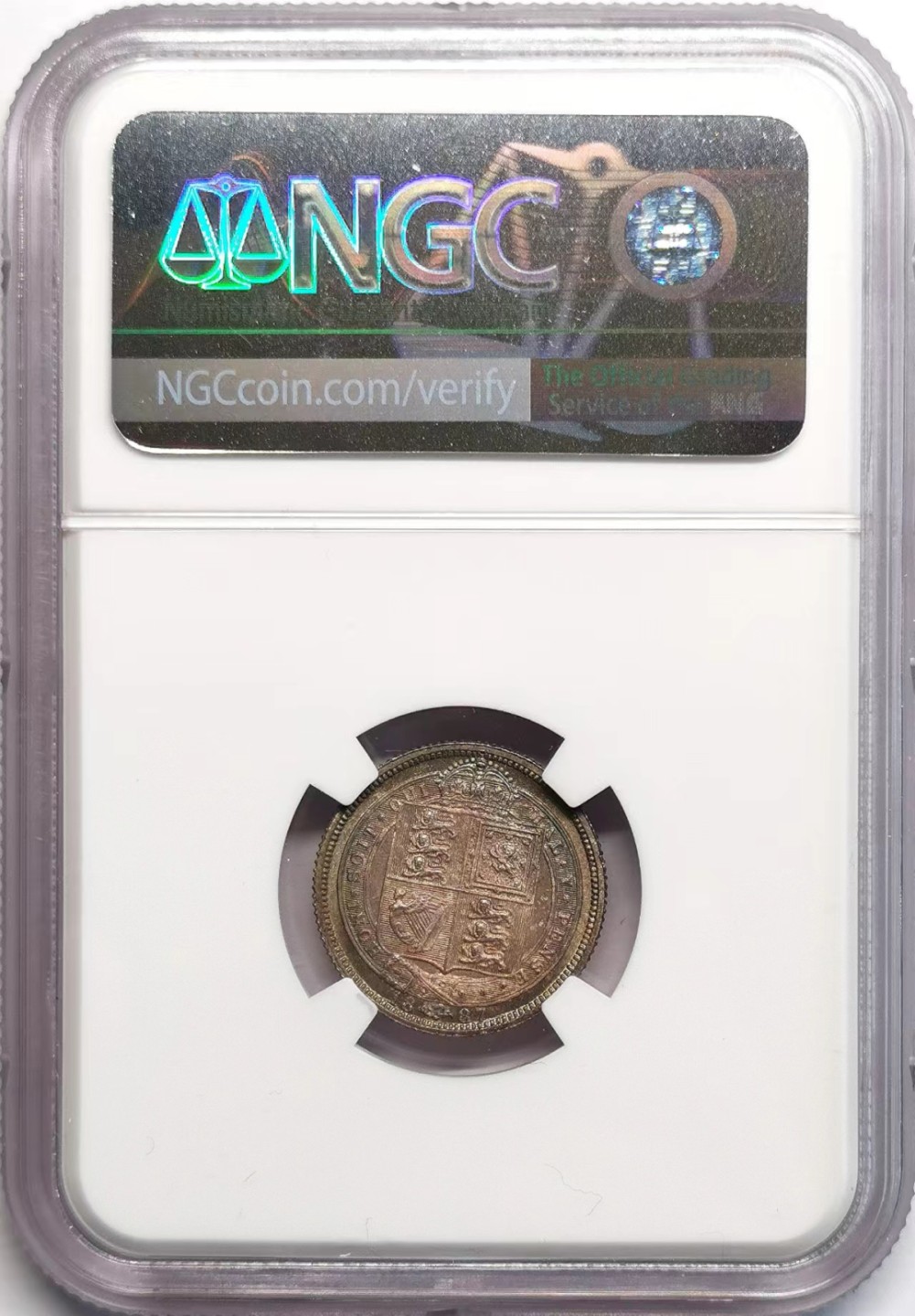 凡希社世界钱币微拍第二百三十七期 1887维多利亚高冠6便士NGC-MS64