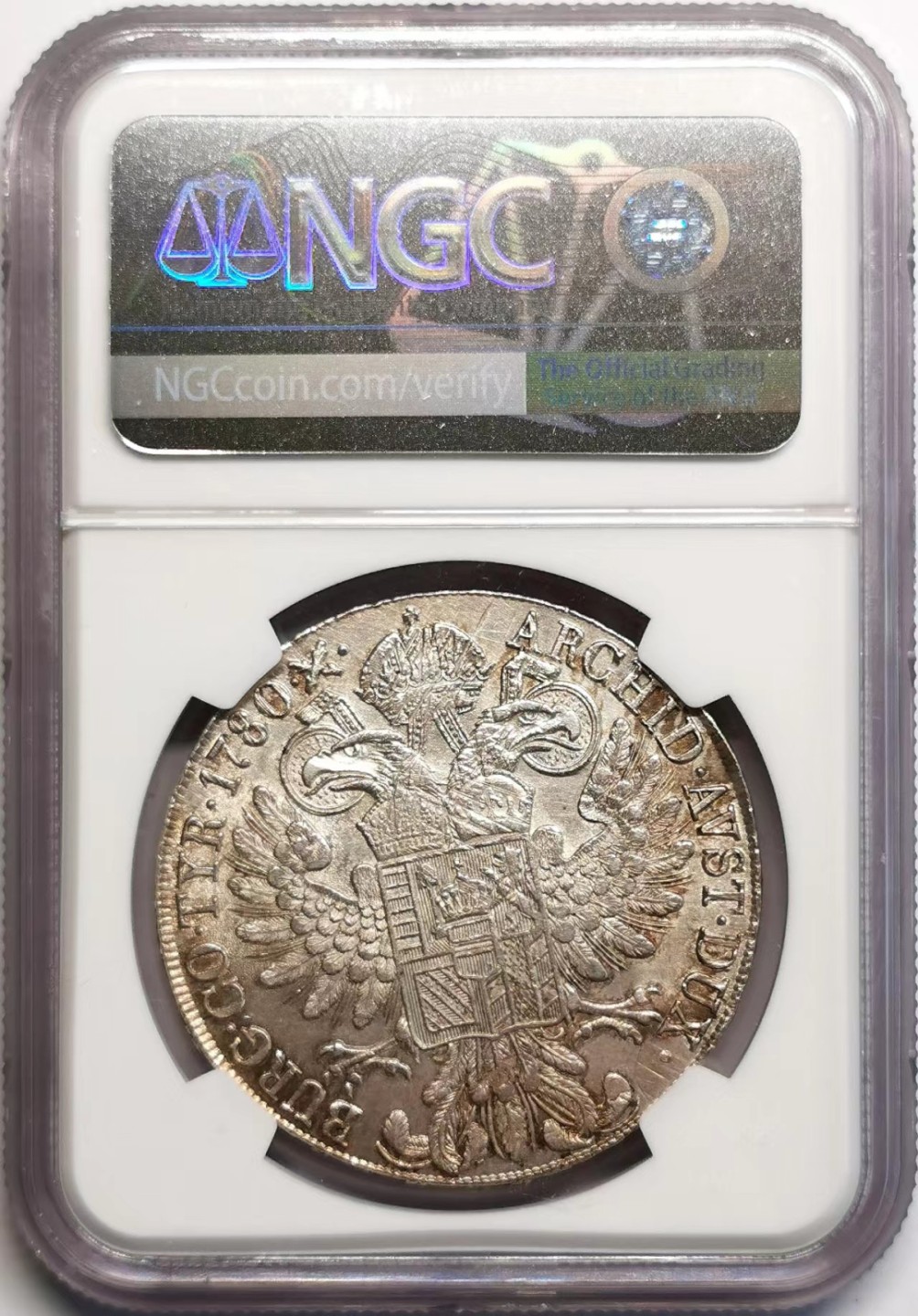 凡希社世界钱币微拍第二百三十七期 1780奥地利特蕾莎泰勒NGC-AU55早期后铸！