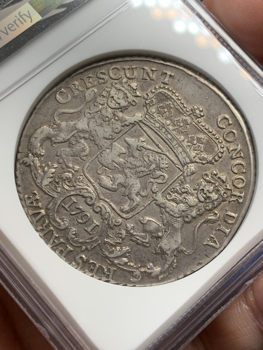 欢迎参加《竞宝斋》五一特拍-第161场-周日，周一 2场 NCG-XF45 荷兰1791/0年骑字大马剑西弗里斯兰省杜卡特大马剑银币 原味包浆