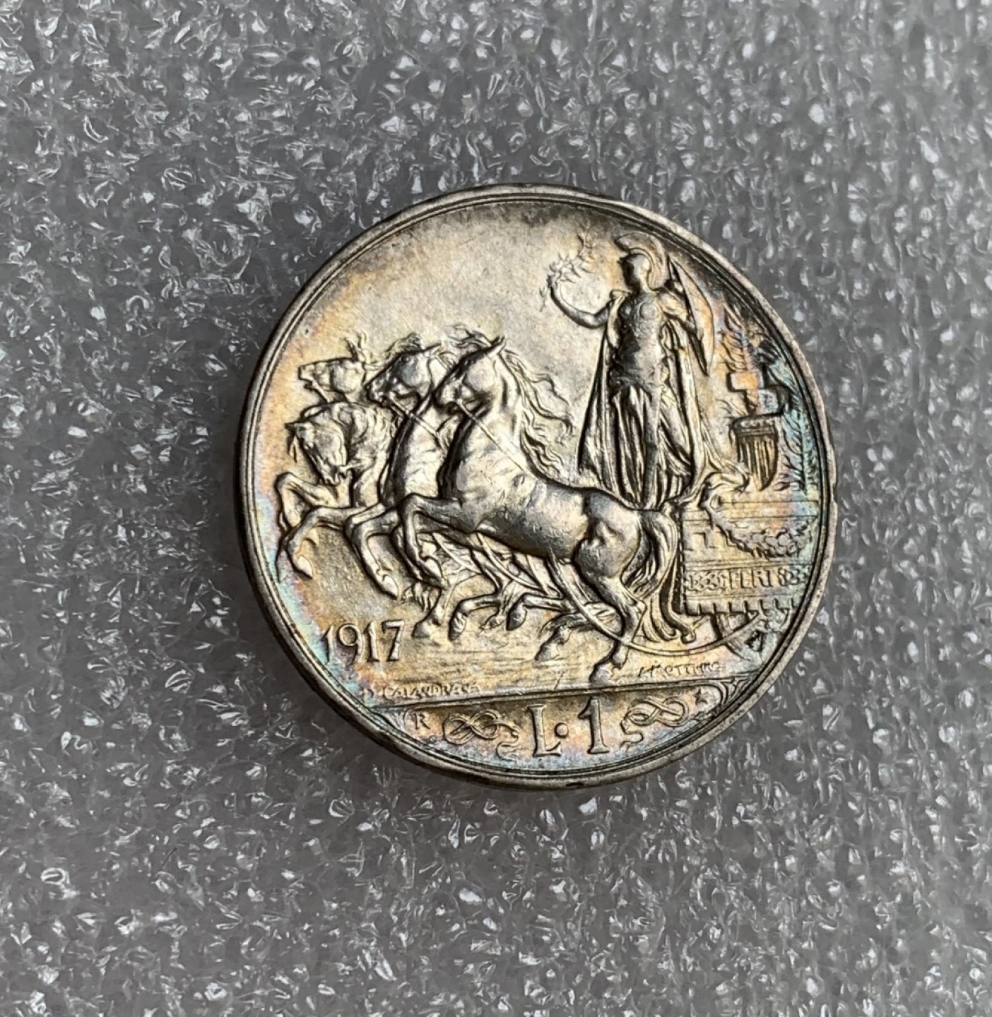 瓶子🏺第89期拍卖会 意大利1917年马拉车1里拉银币