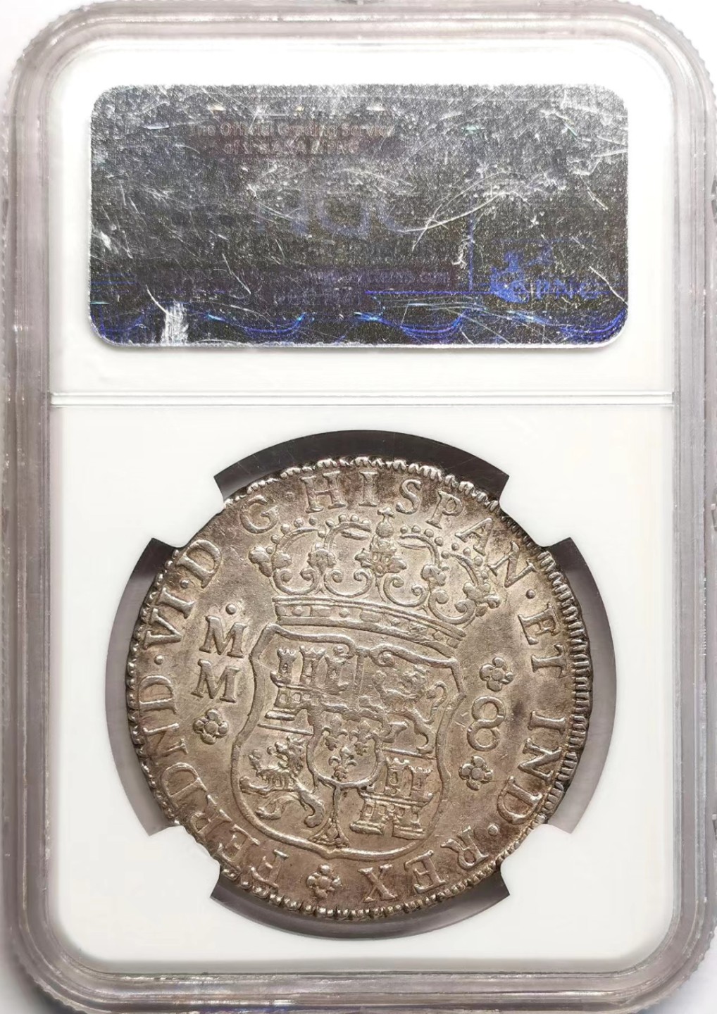 凡希社世界钱币微拍第二百三十七期 荐！1756墨西哥地球双柱NGC-AU53淡包浆压铸锐利！