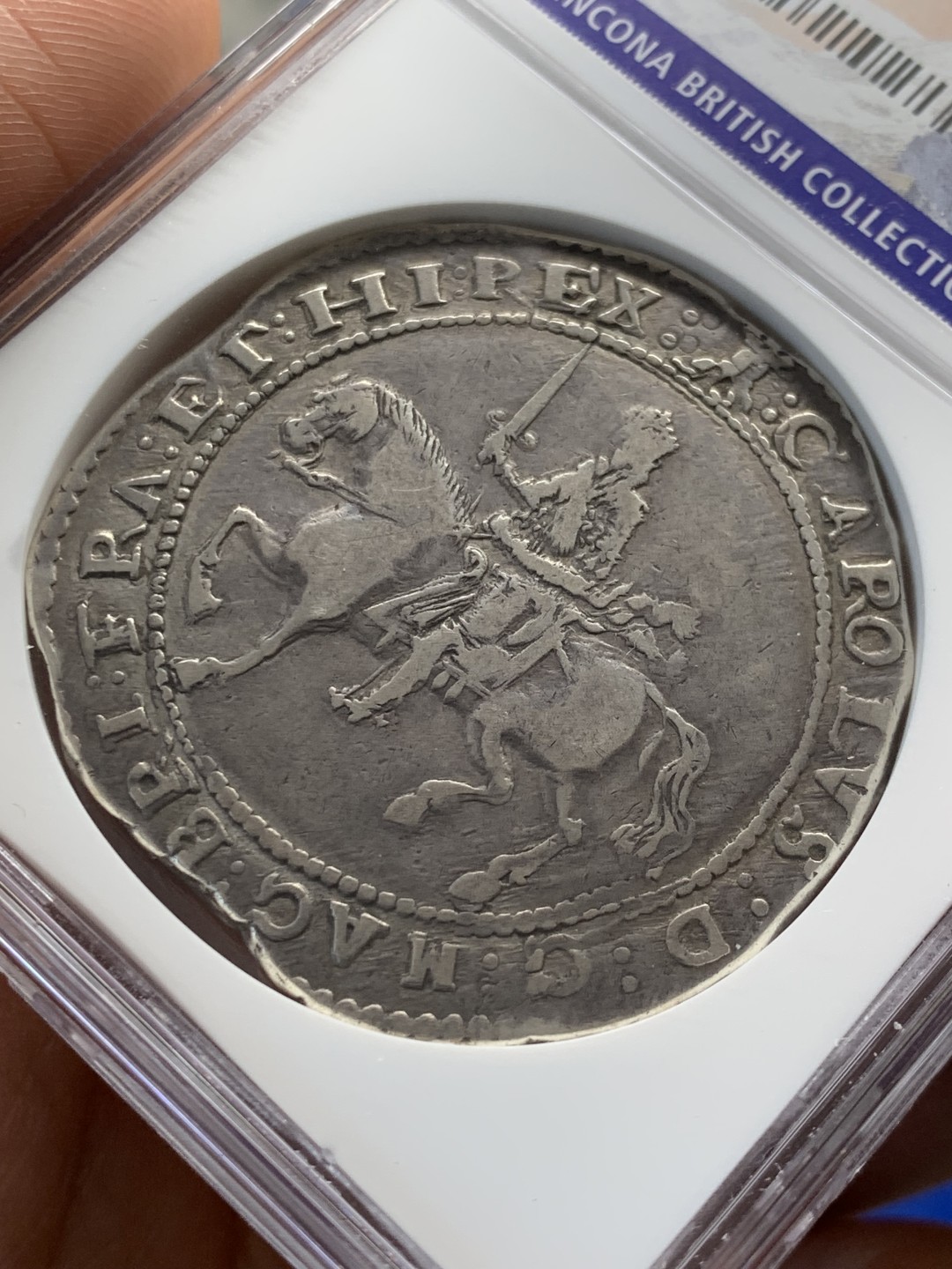 欢迎参加《竞宝斋》五一特拍-第161场-周日，周一 2场 NGC XF40 英国 查理一世 1645 克朗银币 早期打制币 任何品种和品相都是十分稀有的存在