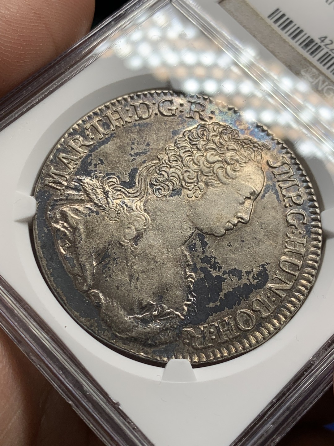 欢迎参加《竞宝斋》五一特拍-第161场-周日，周一 2场 NGC-AU55 1749年奥属尼德兰1杜卡特银币 首年版，33.25克，远超同时期各国主币。非常少见的大奶妈头像版本钱币，唯一季军分