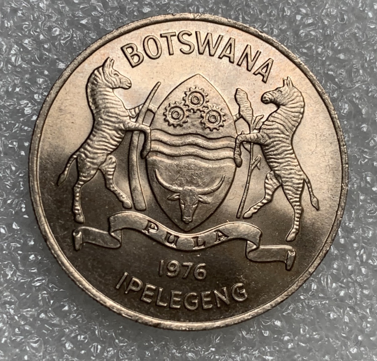 瓶子🏺第89期拍卖会 博茨瓦纳1976年50西比非洲鱼鹰首年份铜镍币