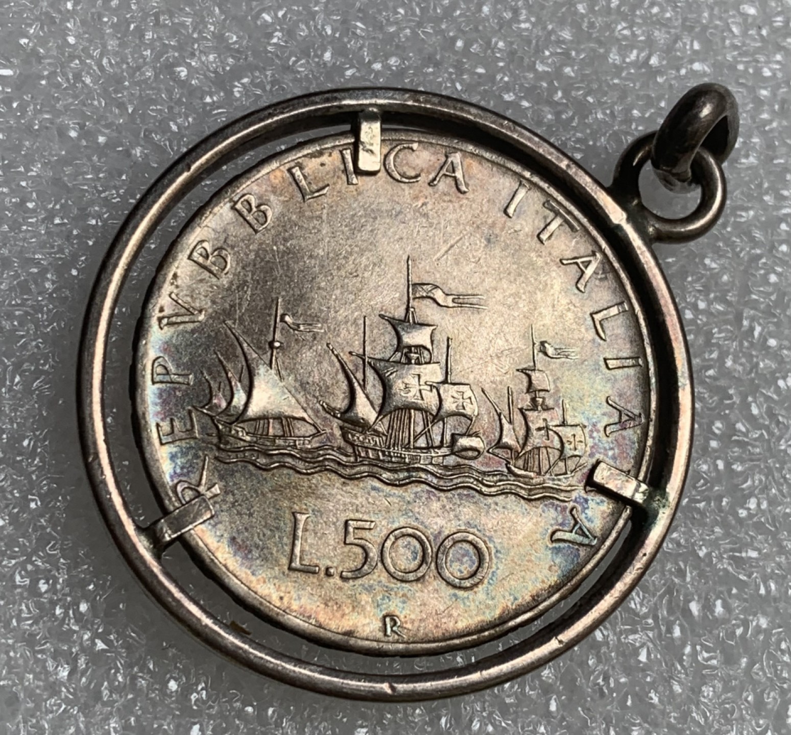 瓶子🏺第89期拍卖会 意大利帆船美女500里拉银币挂饰